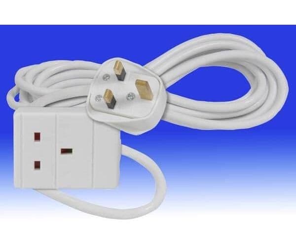1 Way Gang Power Mains Extension Lead Cable 3M Metre Amps Extension Lead Power Socket