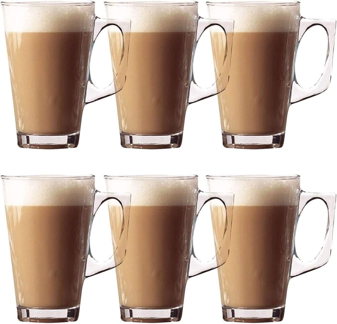 Premium Latte Glasses Mugs Ideal Espresso Cappuccino Coffee Tea pack 6