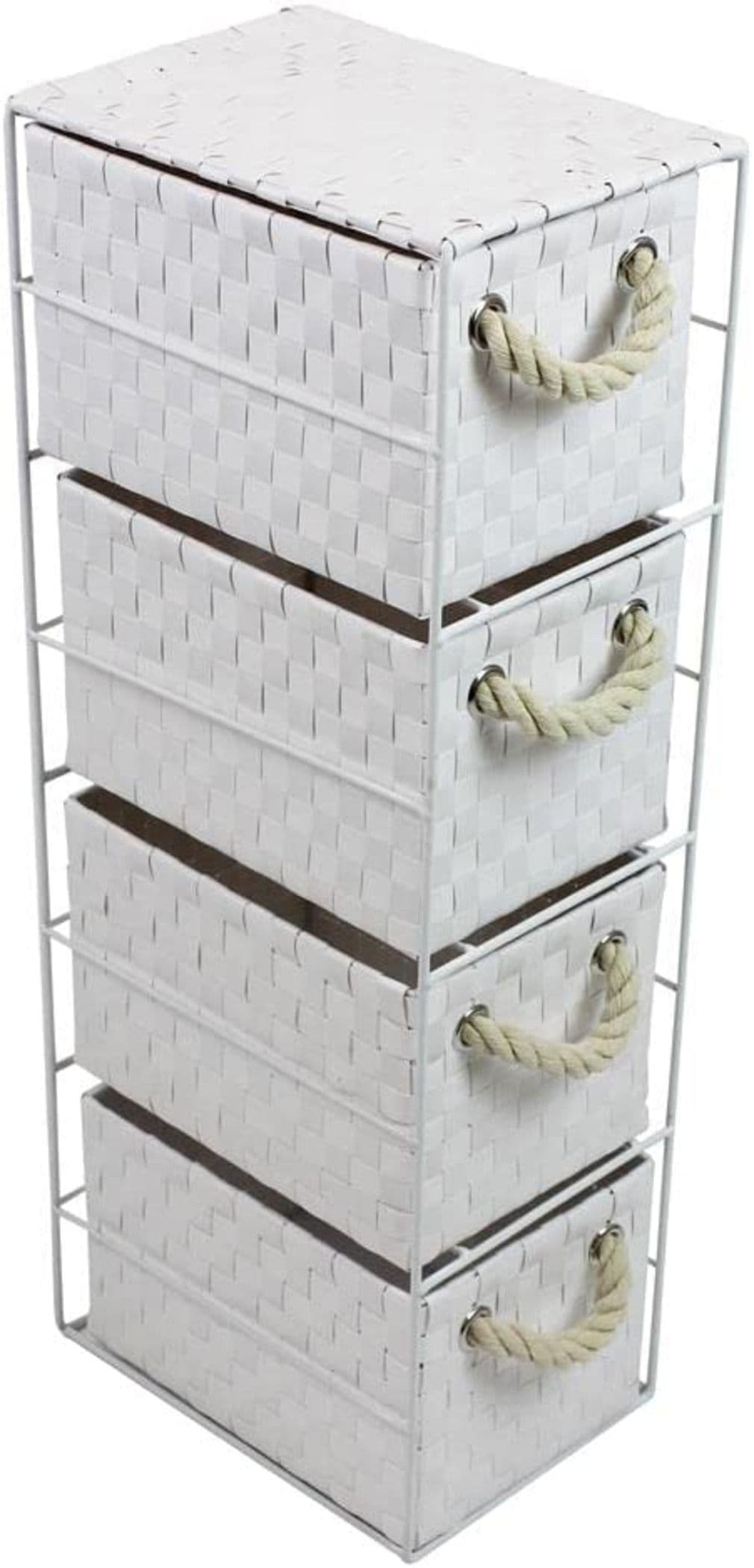 Four Drawer Storage Unit Rope Handles Storage Cabinet Unit