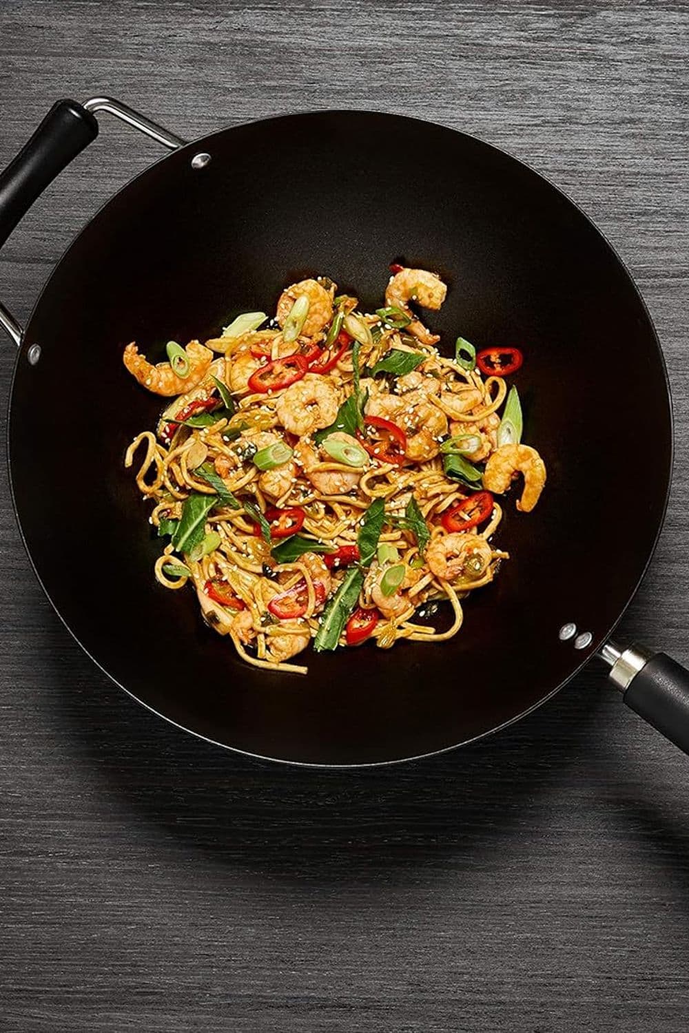 Excellence Carbon Steel Non Stick Wok Set 31cm