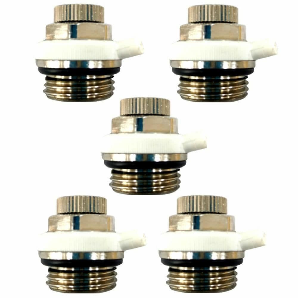 5 x Manual Heated Towel Rail Radiator Air Vent Bleed Plug Valve Set