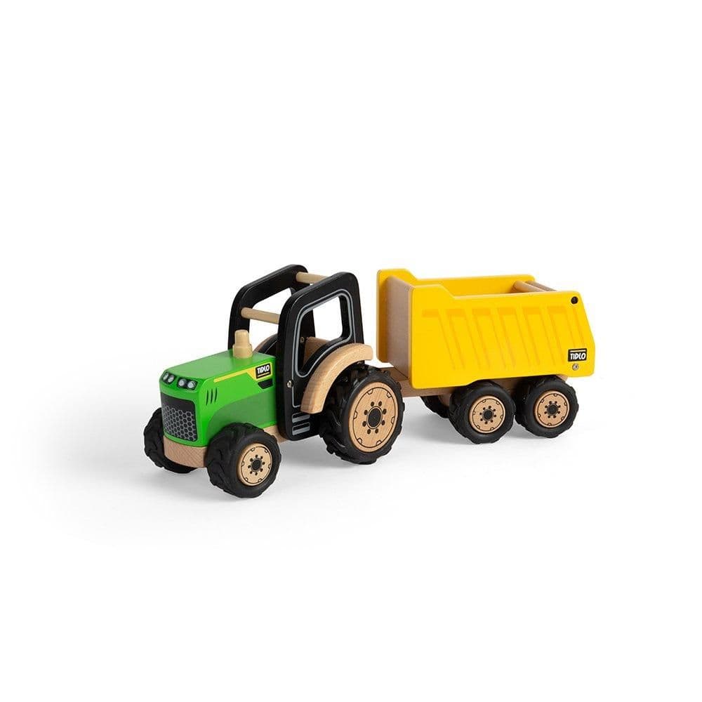 Wooden Country Tractor Trailer Toy