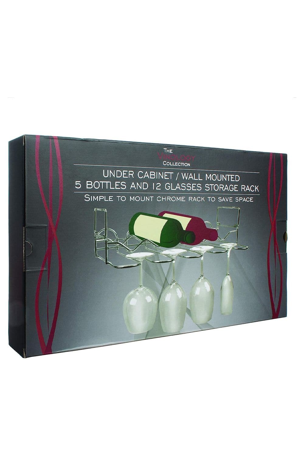 Vinology Undercabinet Bottle and Glass Rack