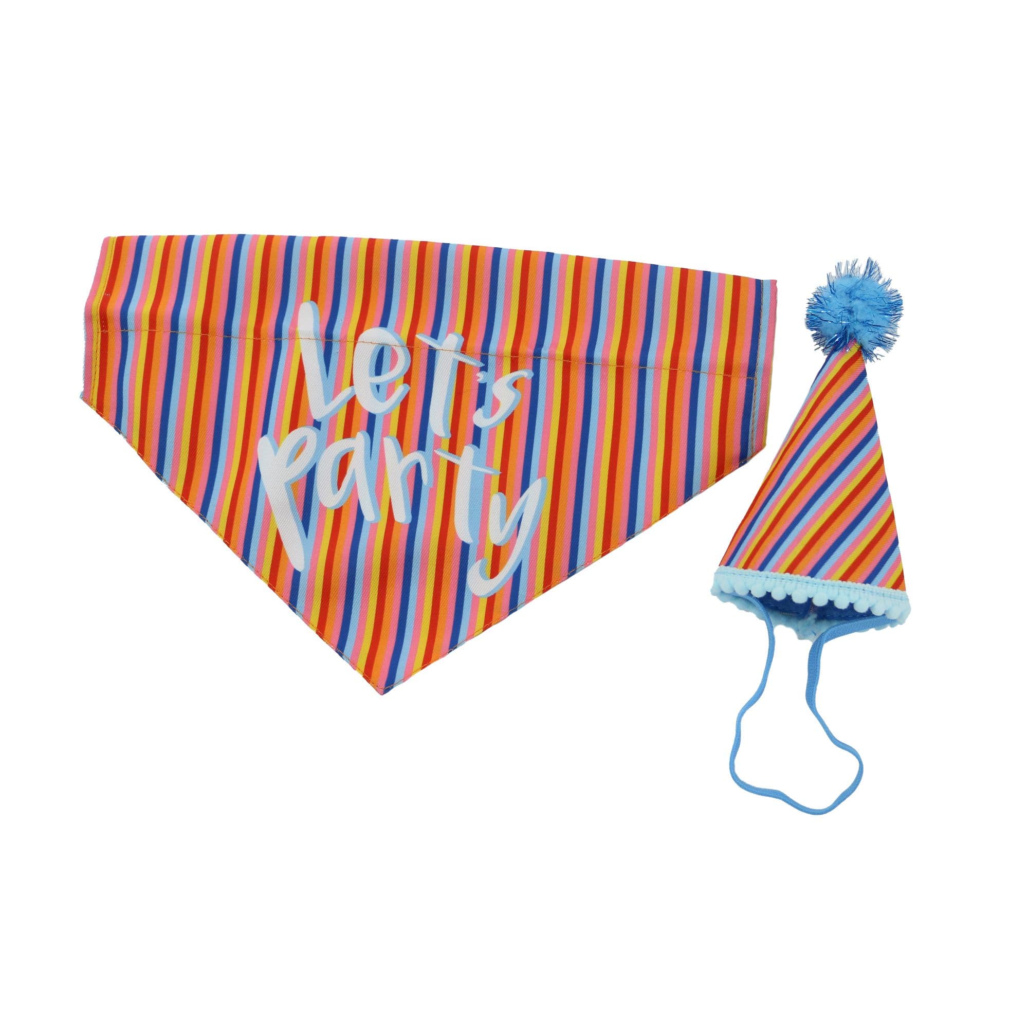Pawty Stripe Hat Bandana Set M L