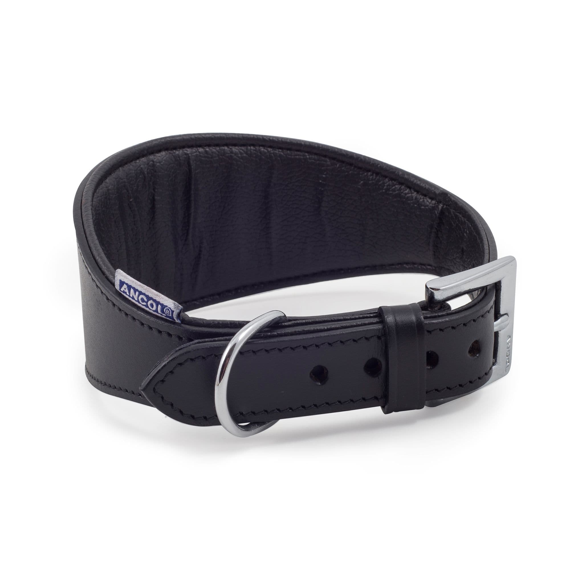 Comfortable Greyhound Padded Adjustable Leather 34 43 cm Dog Collar