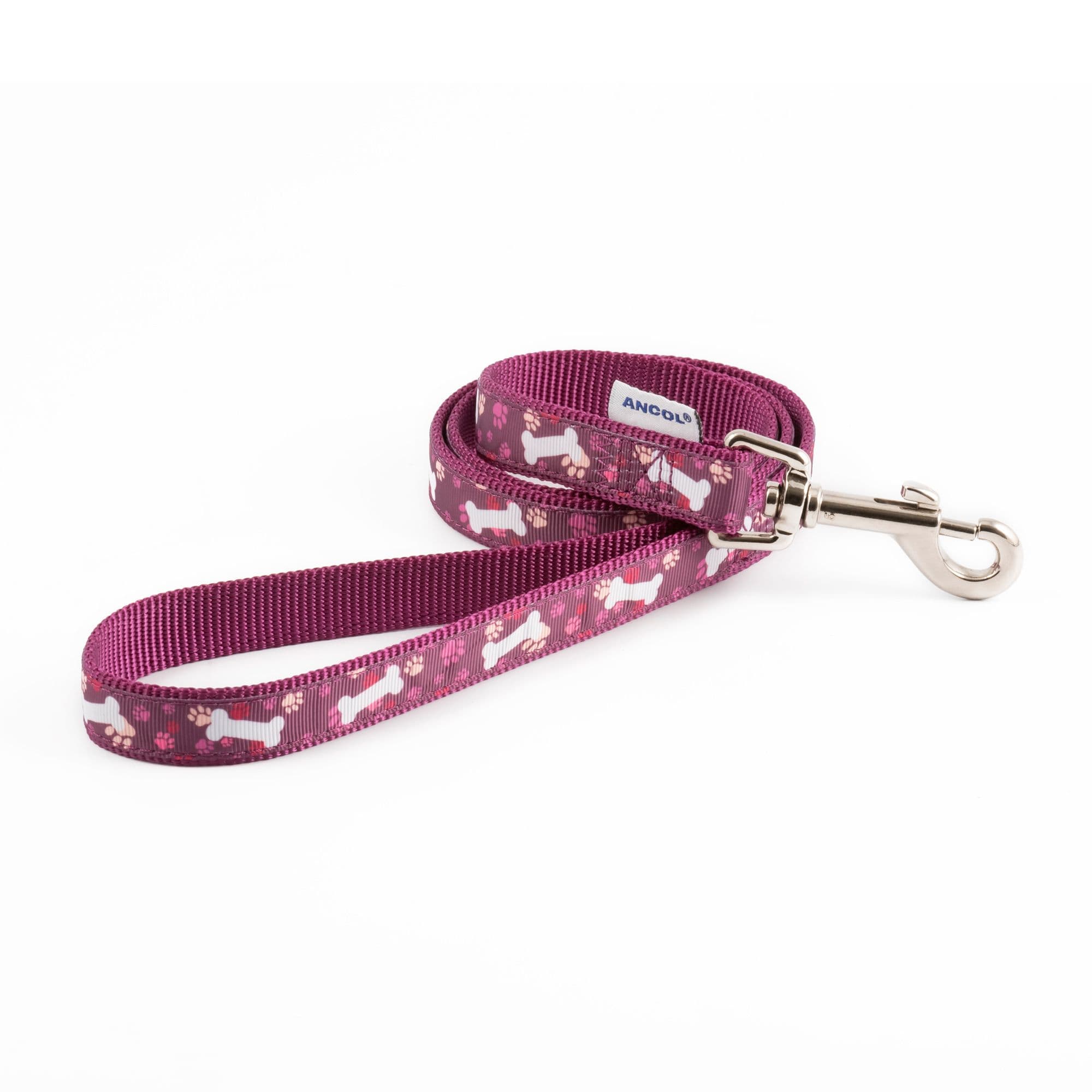 Bone Print Patterned Collection Lightweight 1m x 19mm Dog Lead