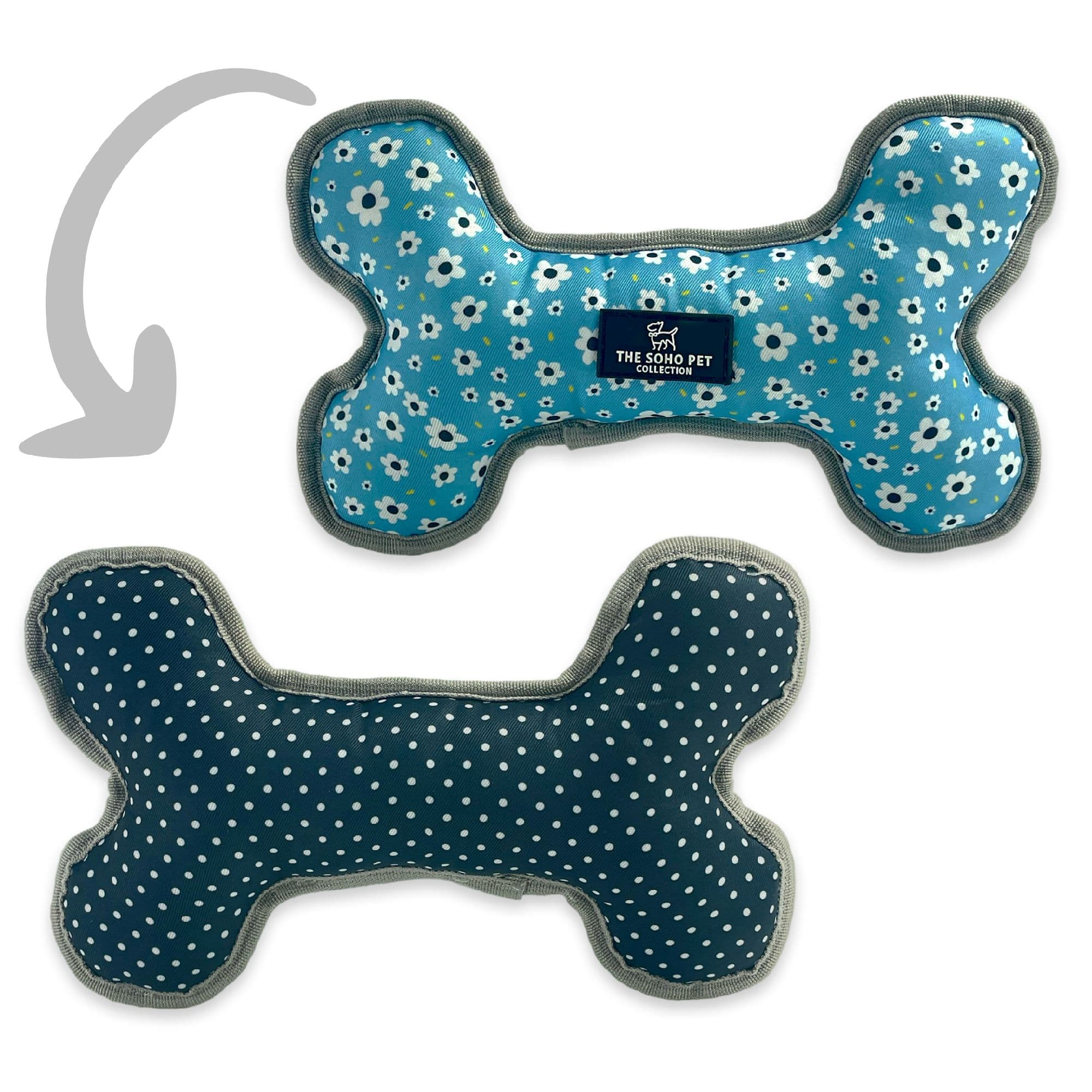 Daisy Polka Patterned Reversible Bone Toy