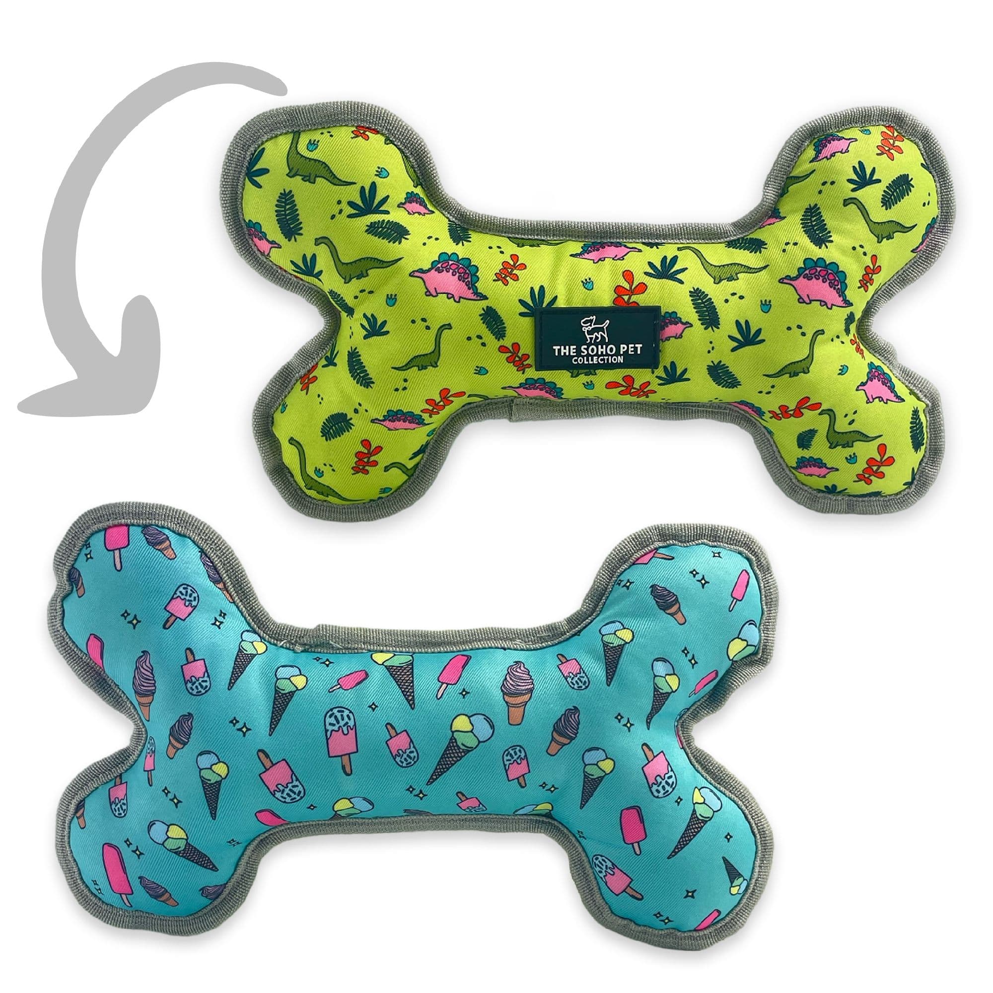 Soho Pet Dino Ice Reversible Bone Dog Toy