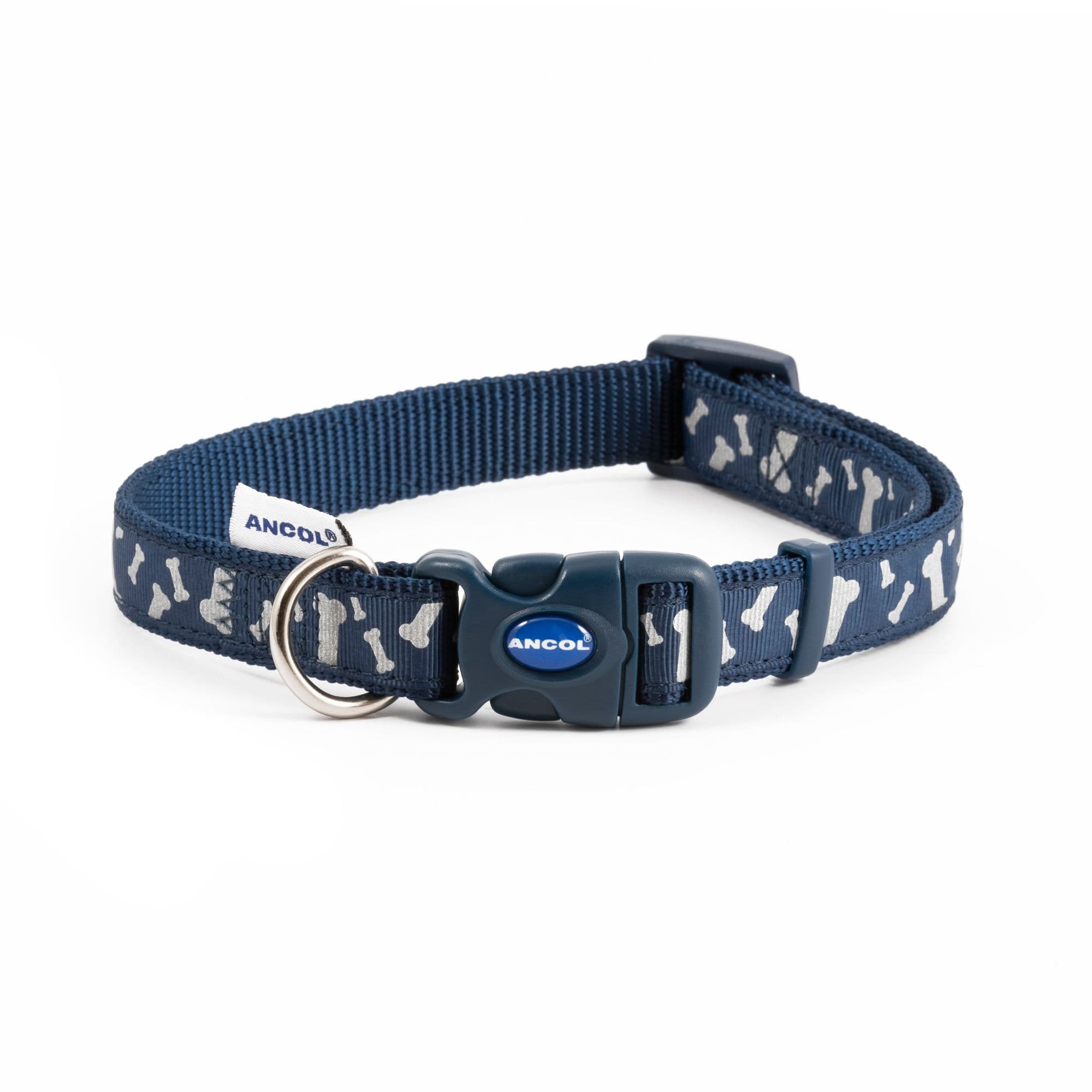 Bones Print Reflective Adjustable 30 50 cm Fashion Dog Collar