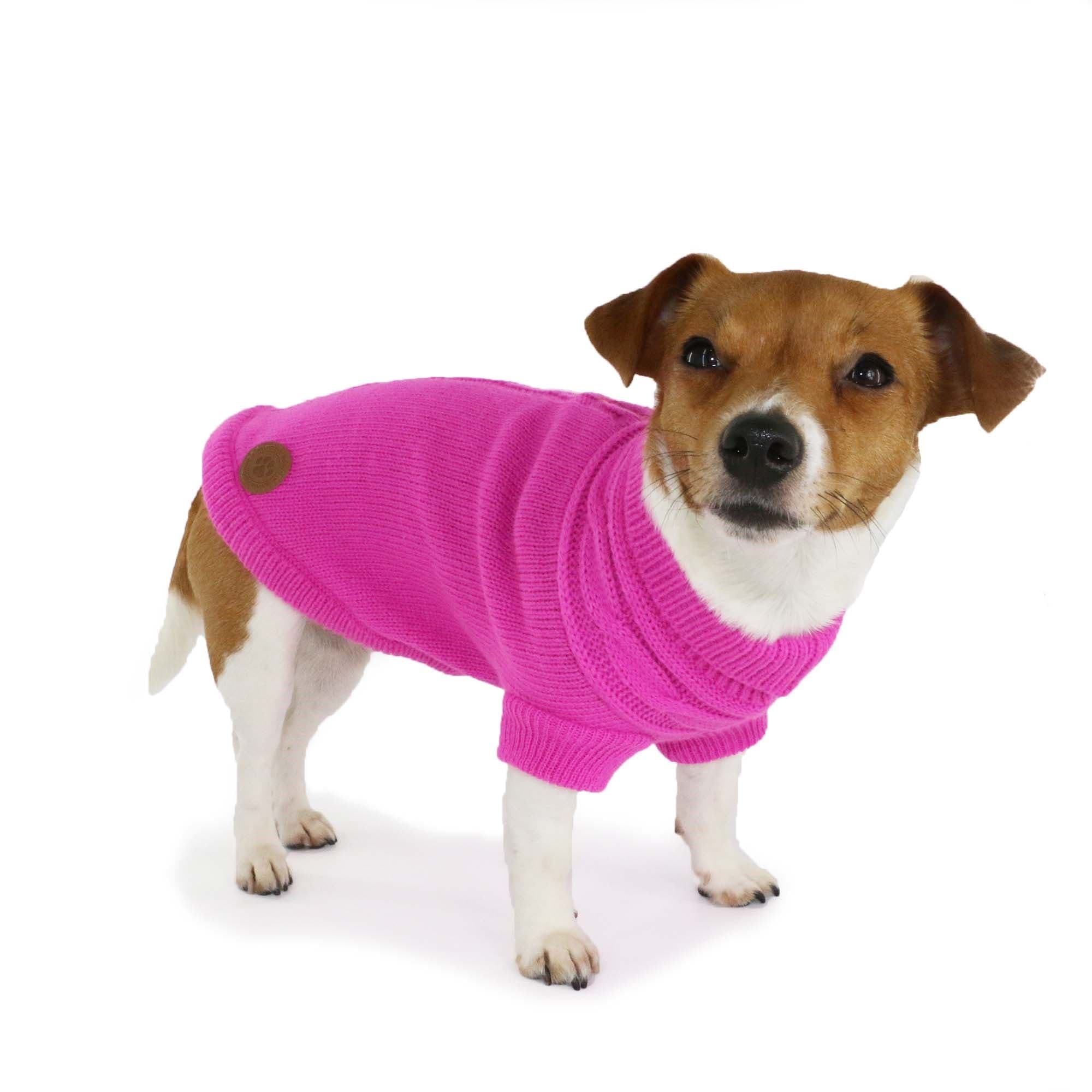 Cable Knit Rolled Neck Comfortable Extra Warm Medium Dog Jumper