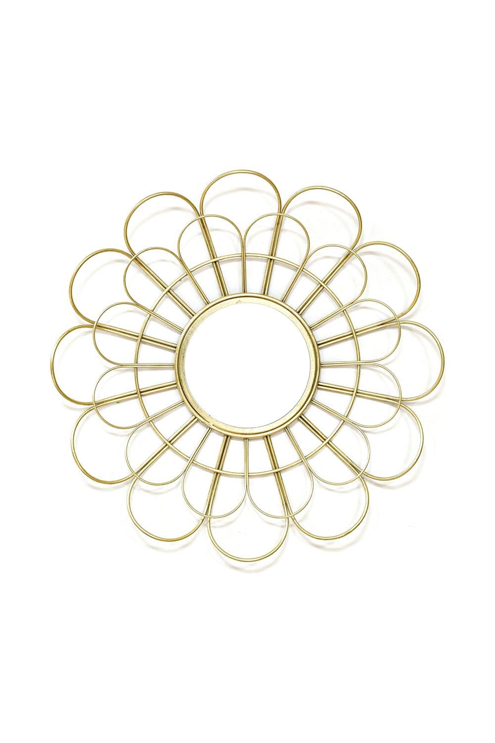 Metal Round Mirror - Brass Colour