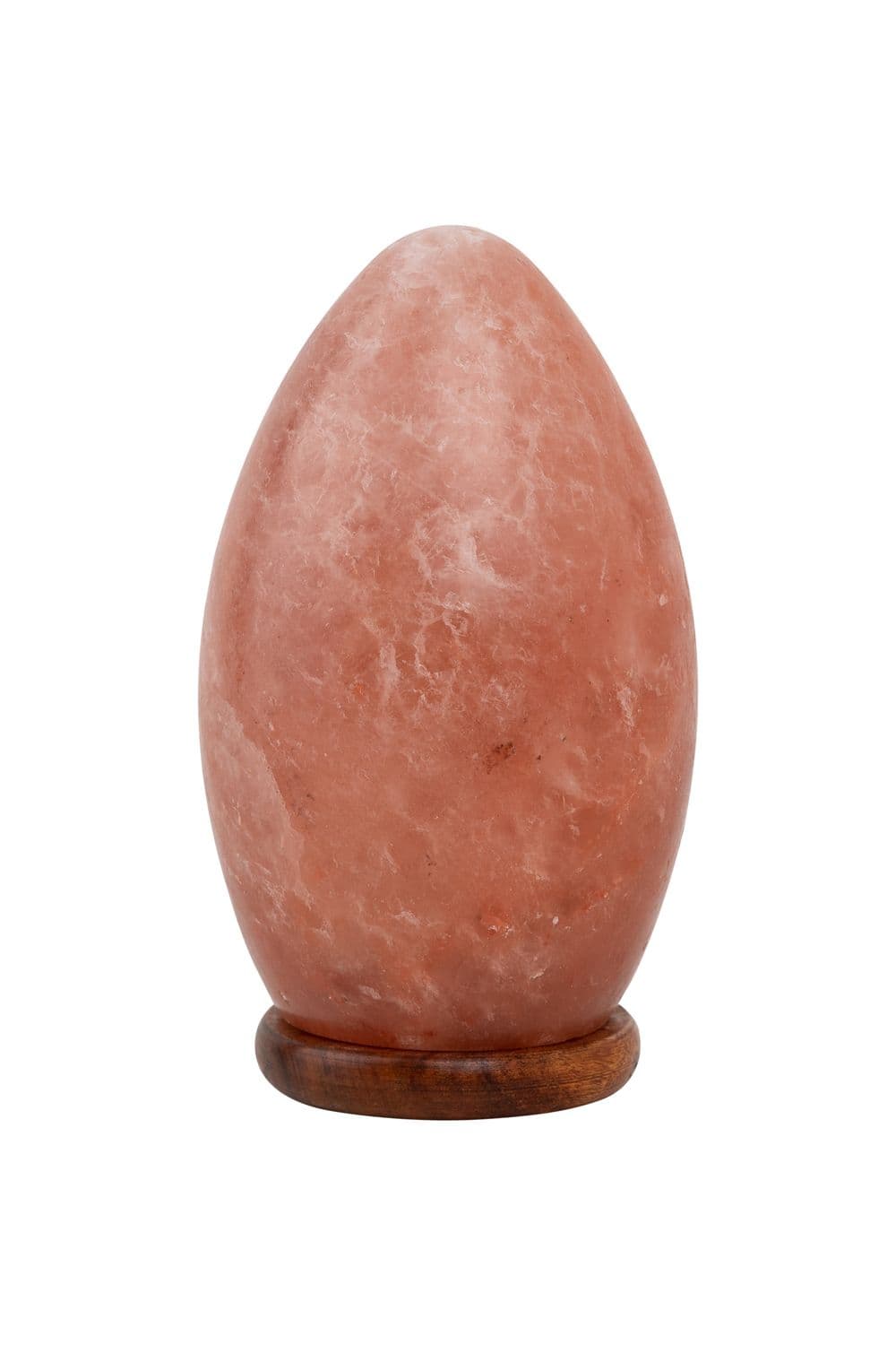 Egg Shaped Rock Salt Lamp with Wooden Base 20cm