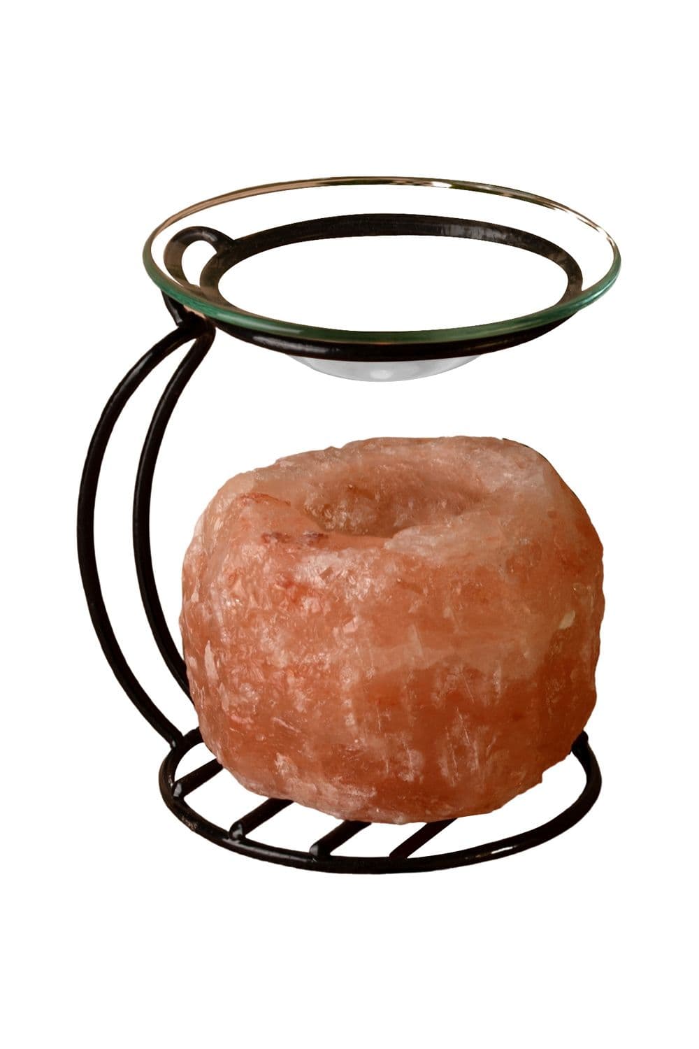 Himalayan Rock Salt Wax Melt And Oil Burner on Metal Stand