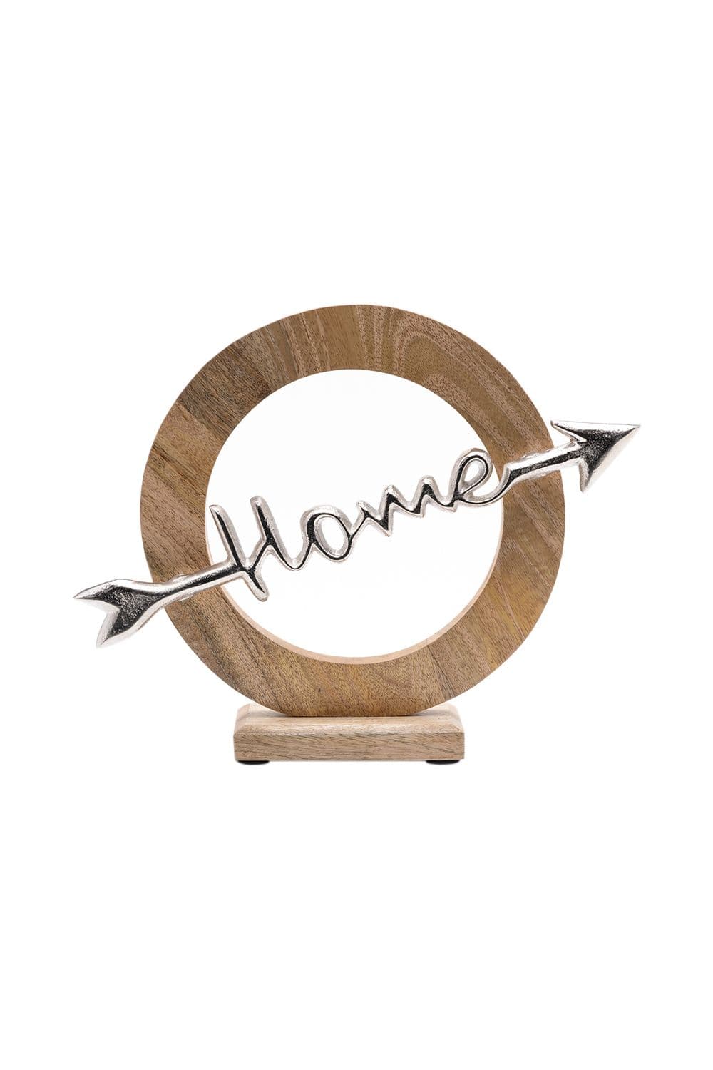 'Home' Arrow Wood and Metal Ornament 28cm