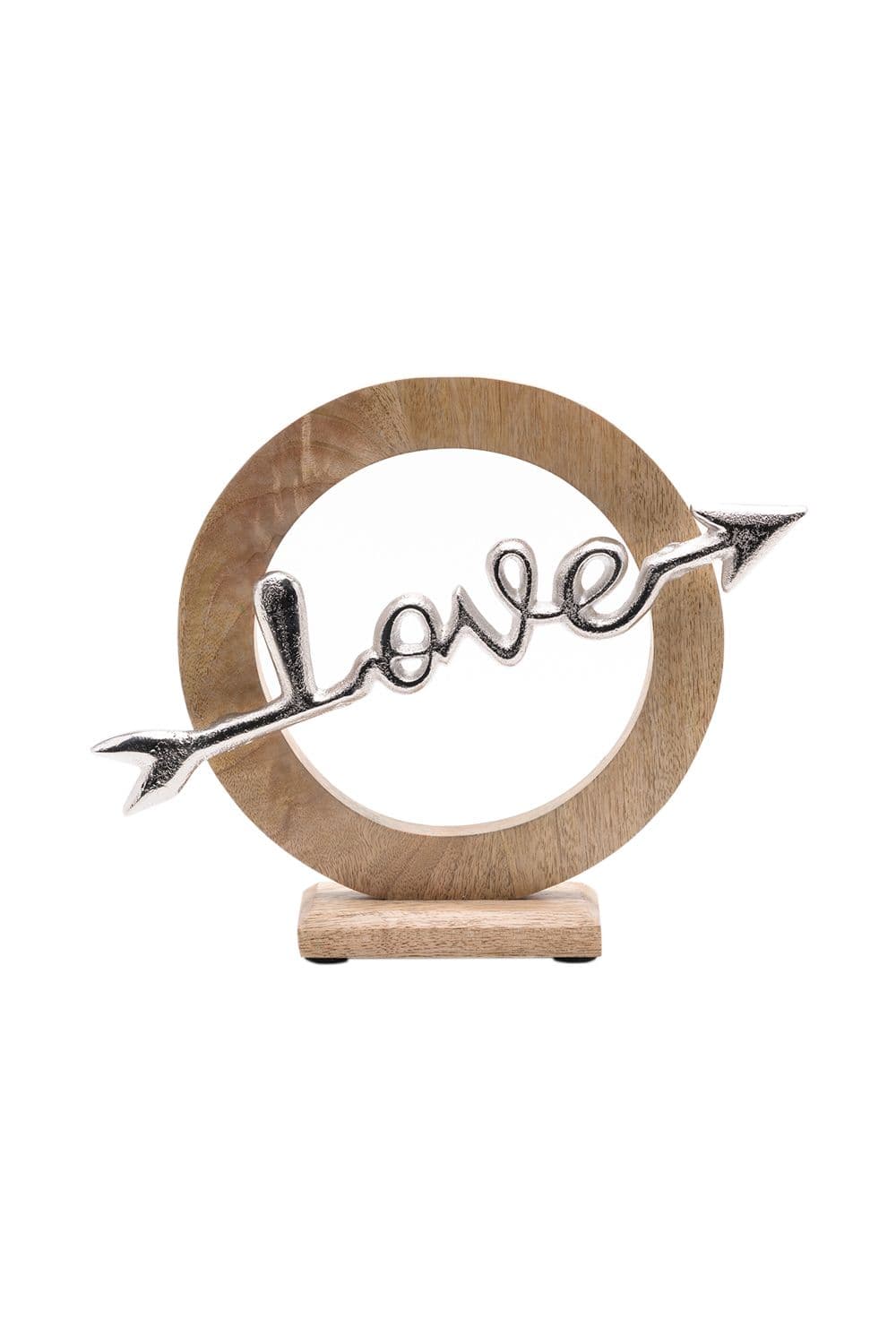 'Love' Arrow Wood and Metal Ornament 28cm