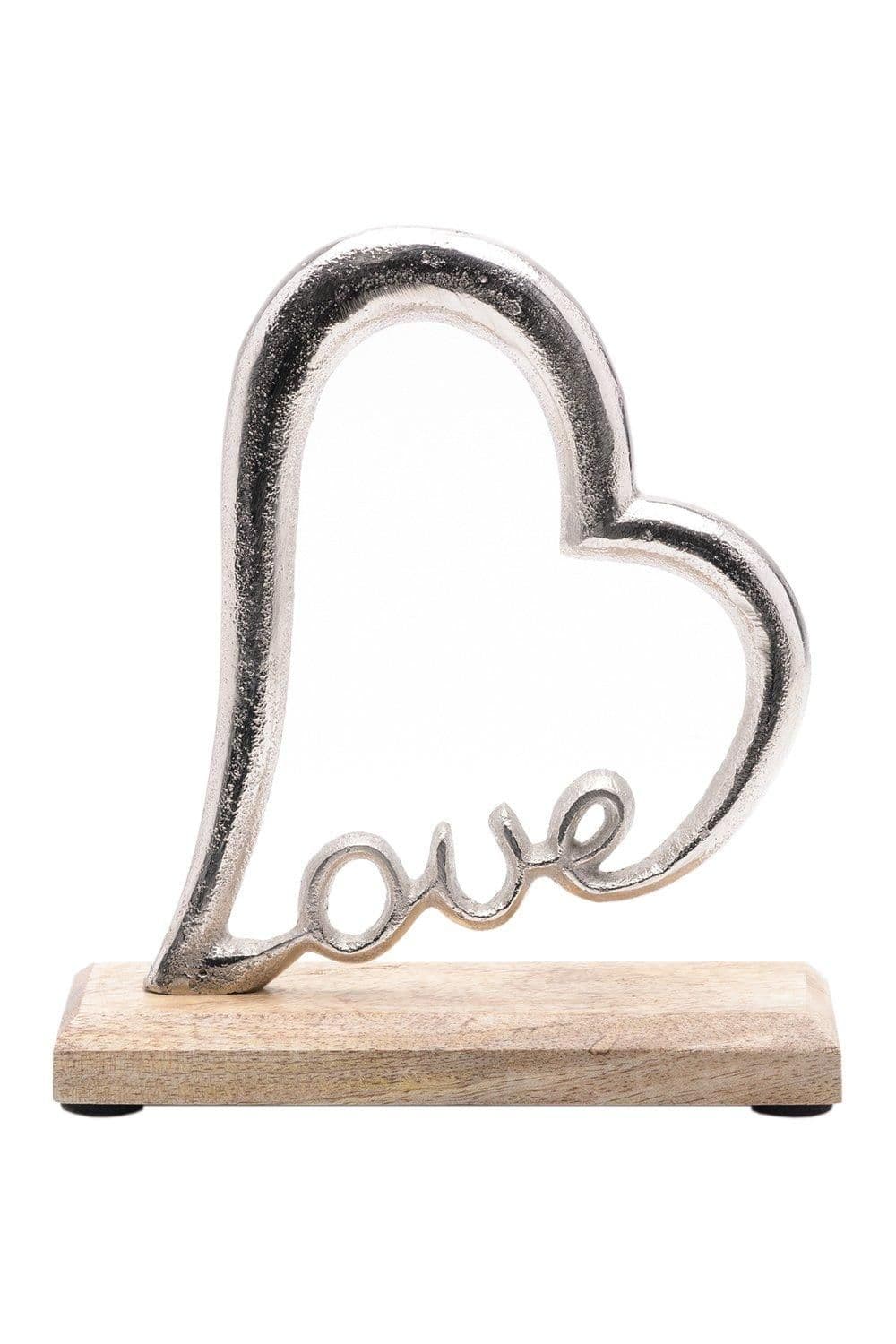 Wood & Metal Ornament - Love