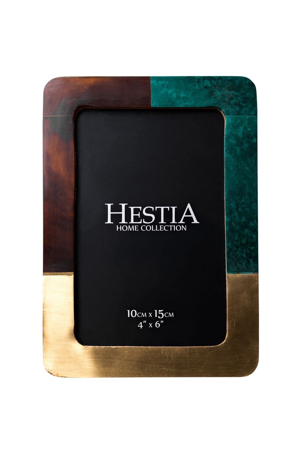 Malachtite Green, Brown & Gold Resin Photo Frame 4x6"