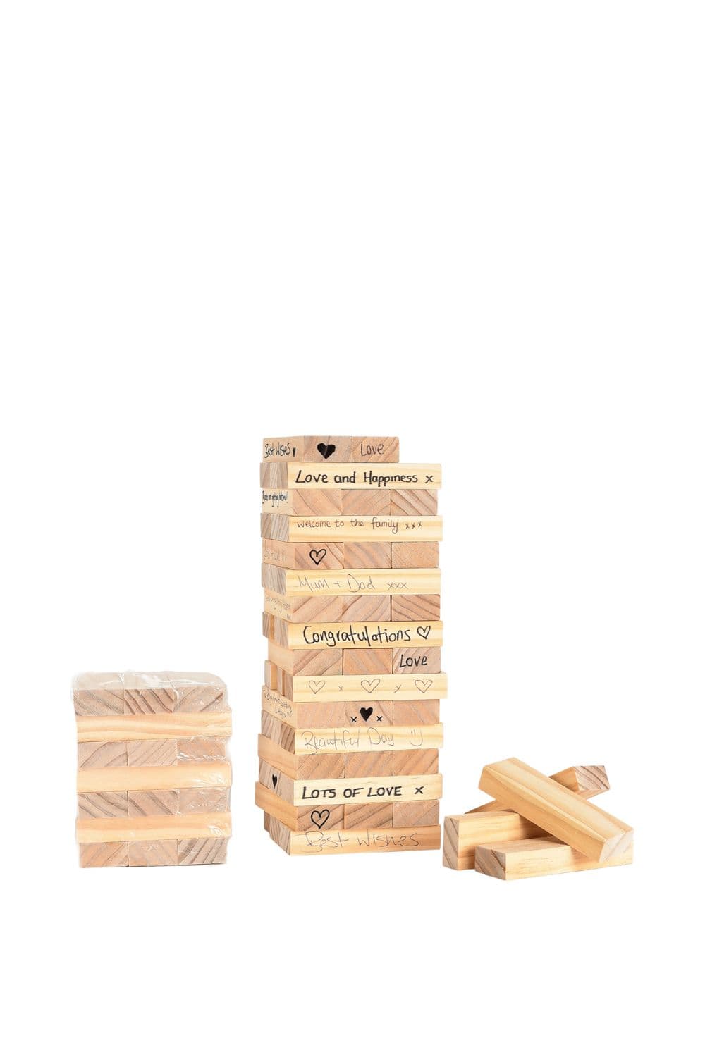 Wooden Jenga Guest Book 72pcs