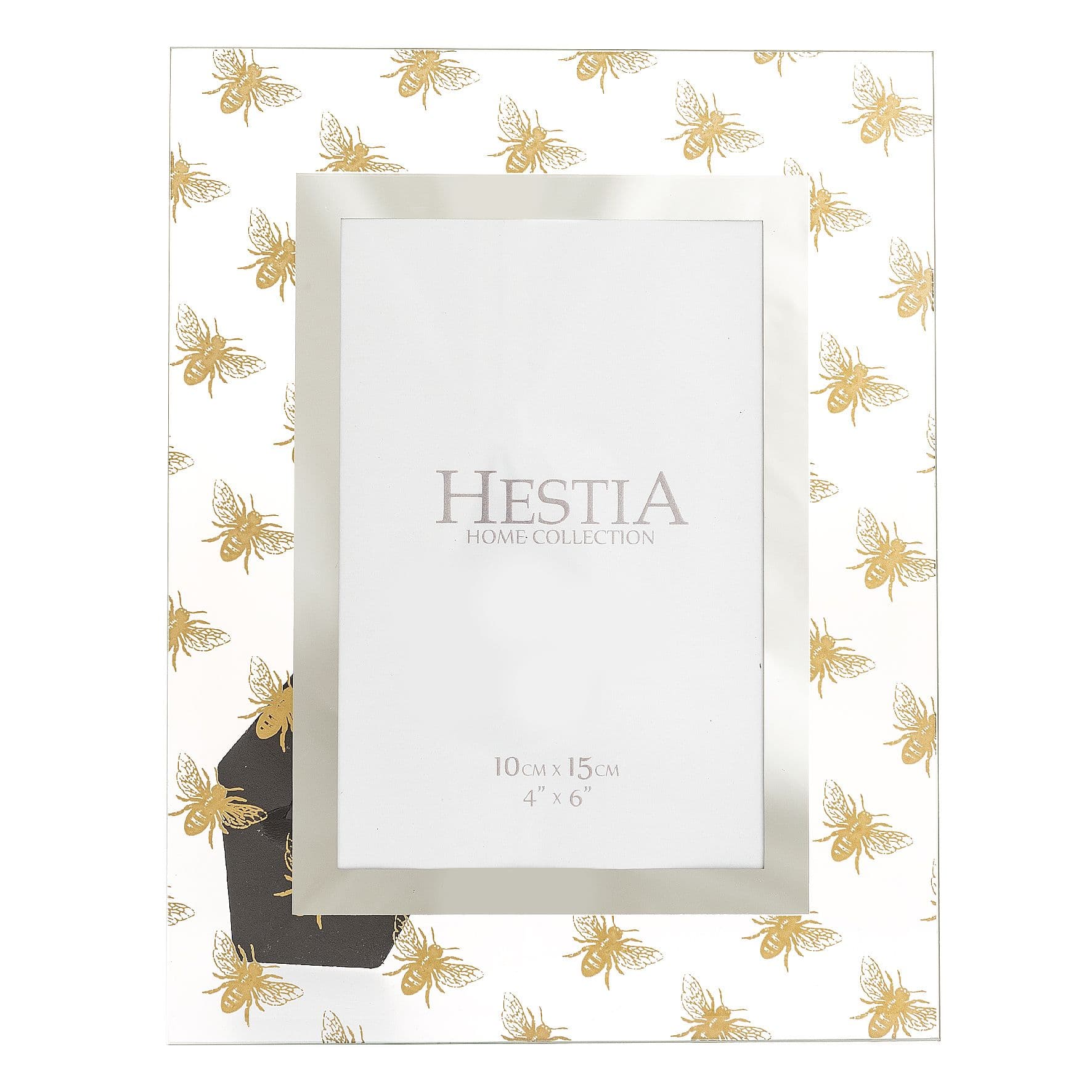 Glass Photo Frame Gold Bee 4" x 6"