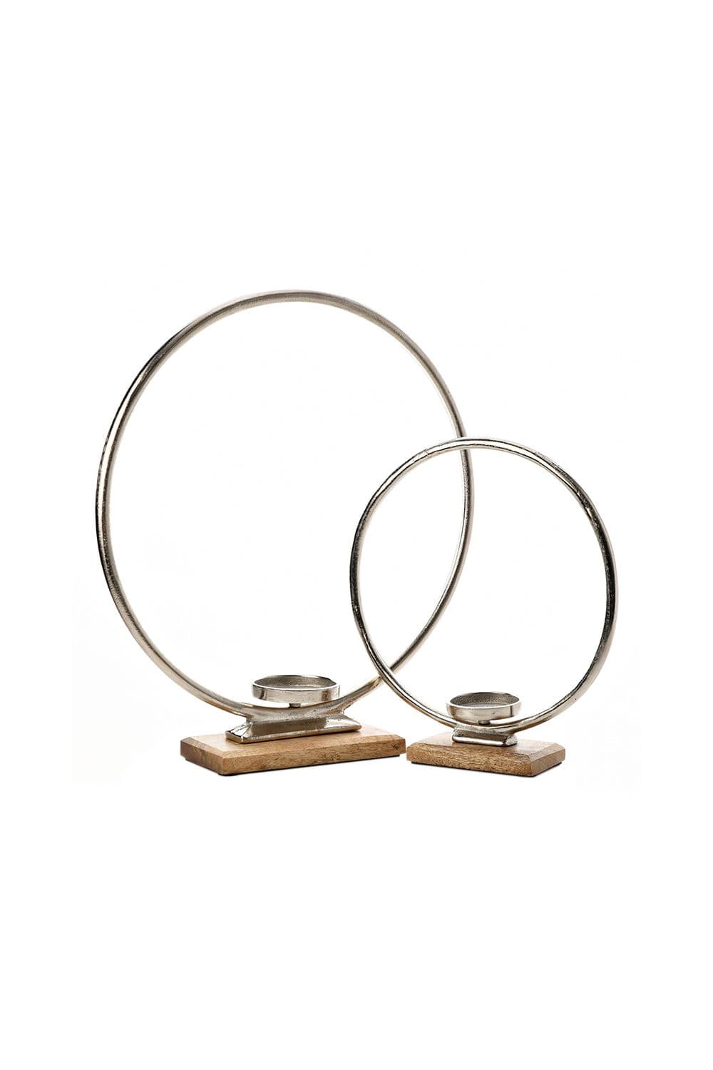 Set of 2 Metal Hoop Tealight Holders 30cm & 43cm