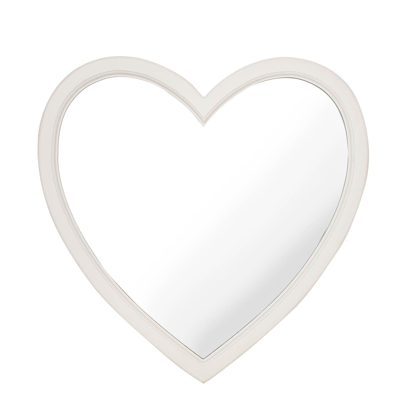 Wooden Framed Heart Mirror 60cm
