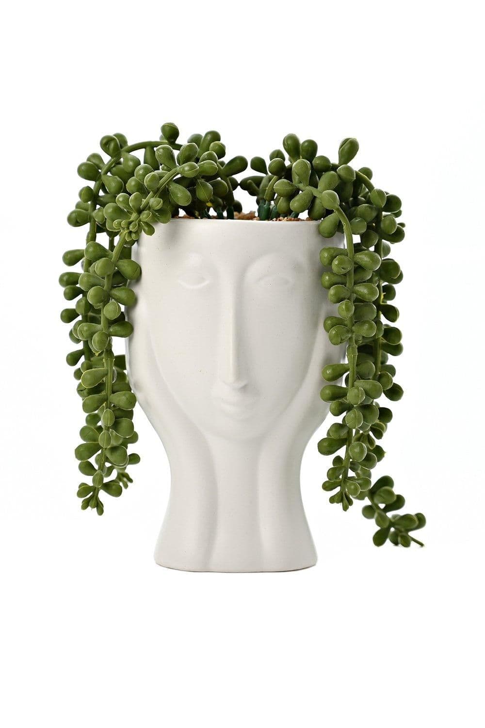Face Planters with Faux Plant 19cm