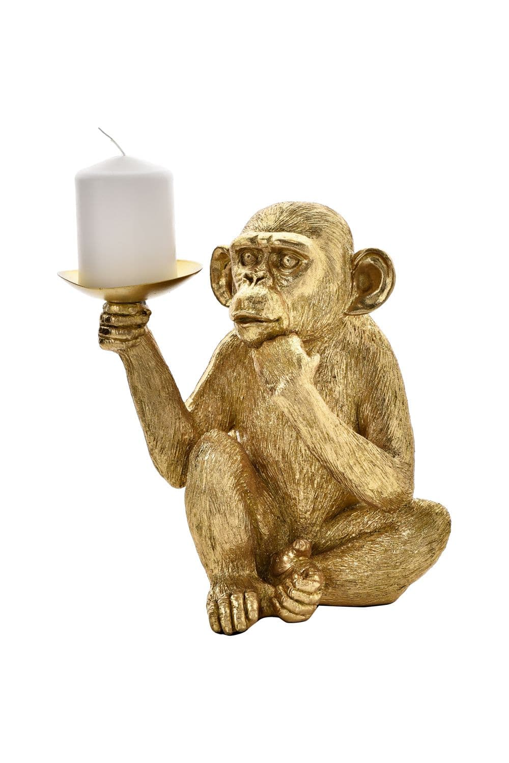 Monkey Pillar Candle Holder 24cm