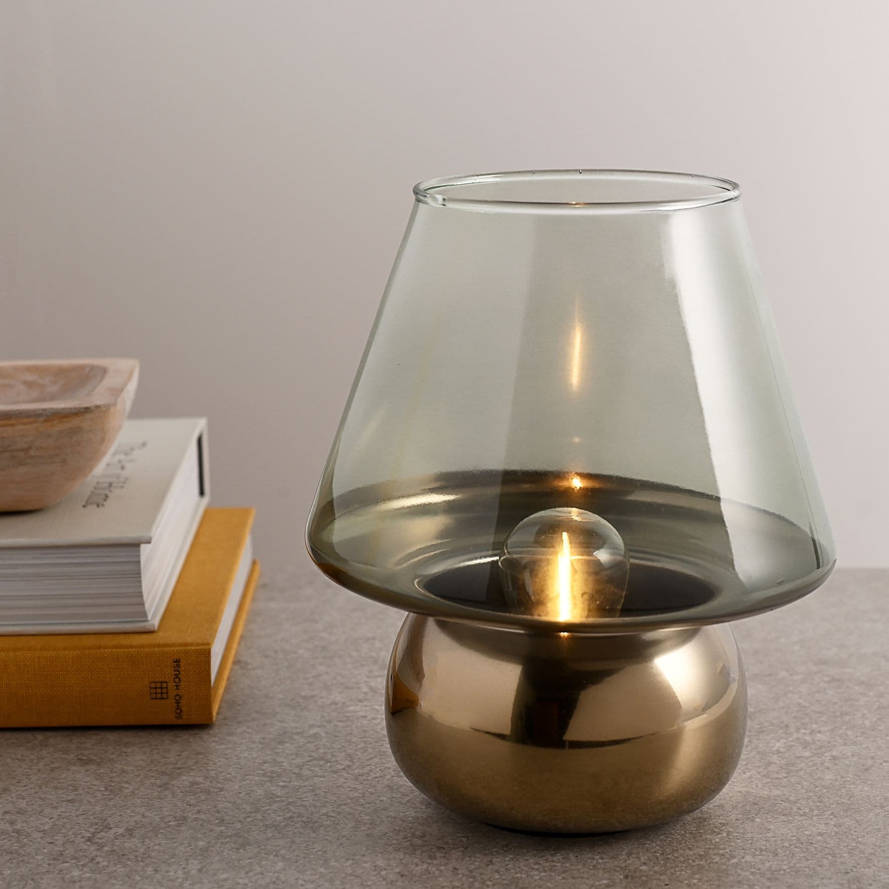 Green & Gold LED Lamp 20.5cm