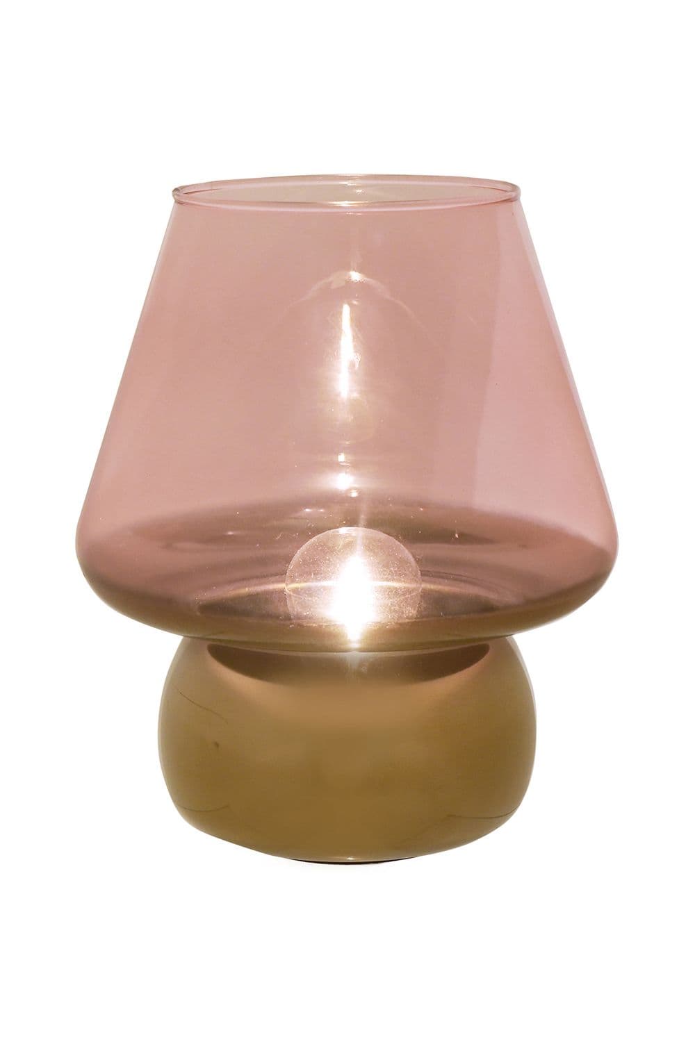 Pink & Gold Glass LED Light 20.5 cm