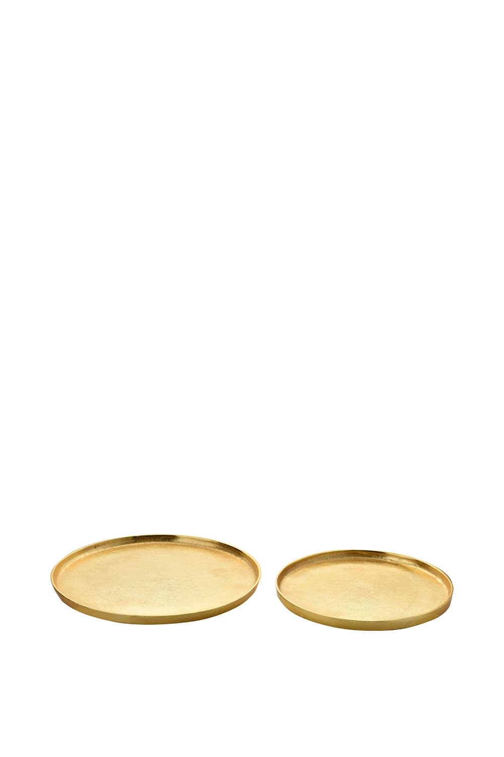 Gold Metal Set of 2 Round Display Trays 26 & 30cm