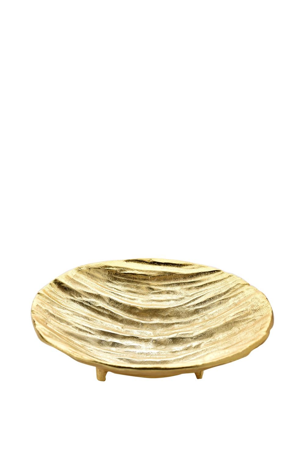 Gold Metal Round Textured Display Bowl  23cm