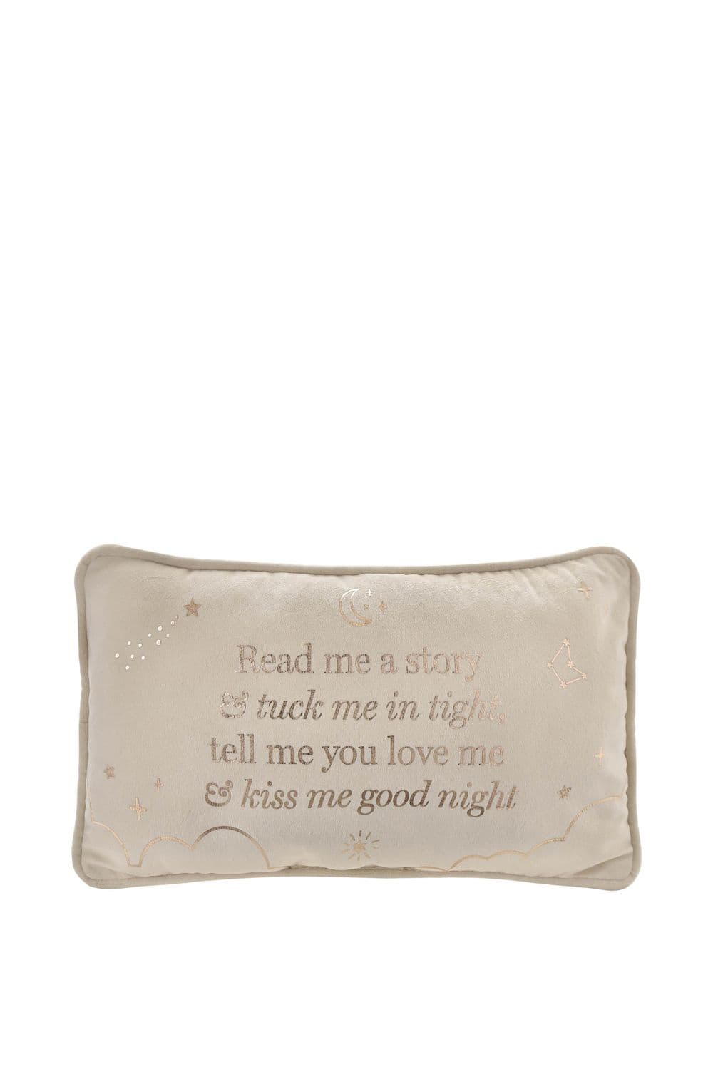 Rectangle Velvet Cushion "Read Me Story" 33cm