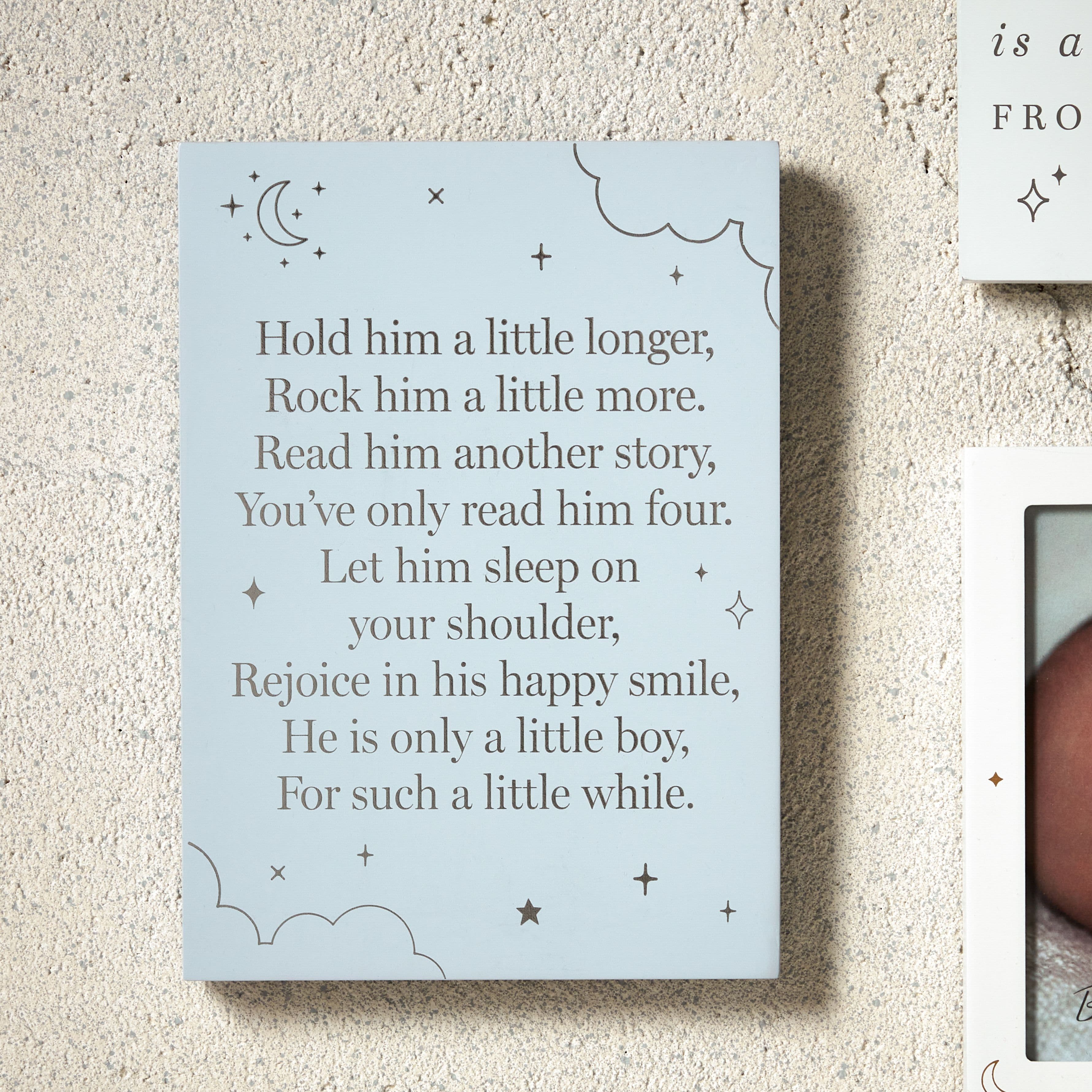 Wooden Standing Plaque "Little " 18x13cm