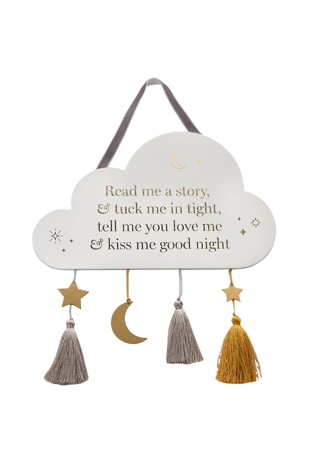 Wood & Metal Cloud Plaque "Goodnight" 24cm