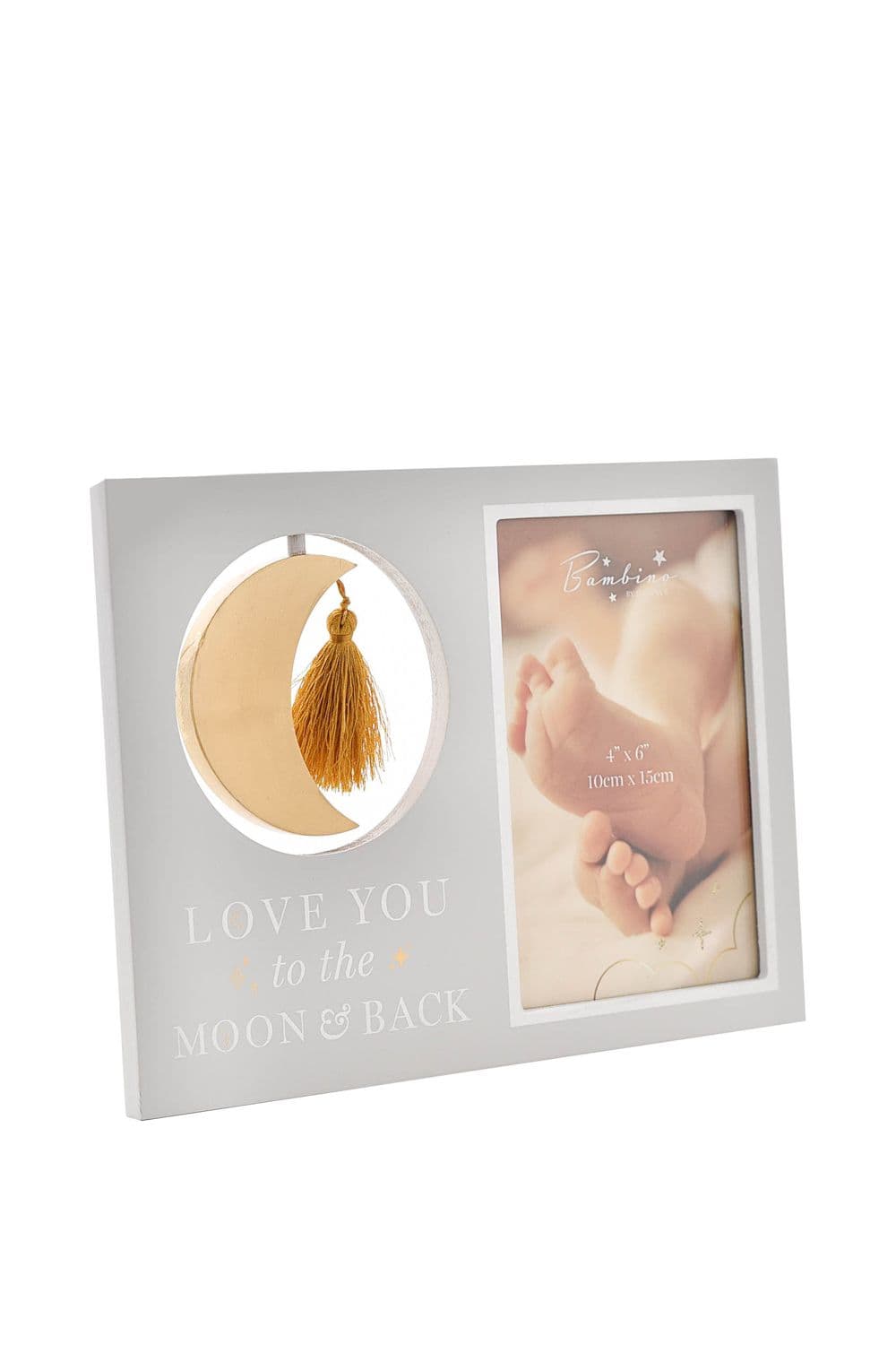 Wood & Metal Moon Frame "Love You" 4x6