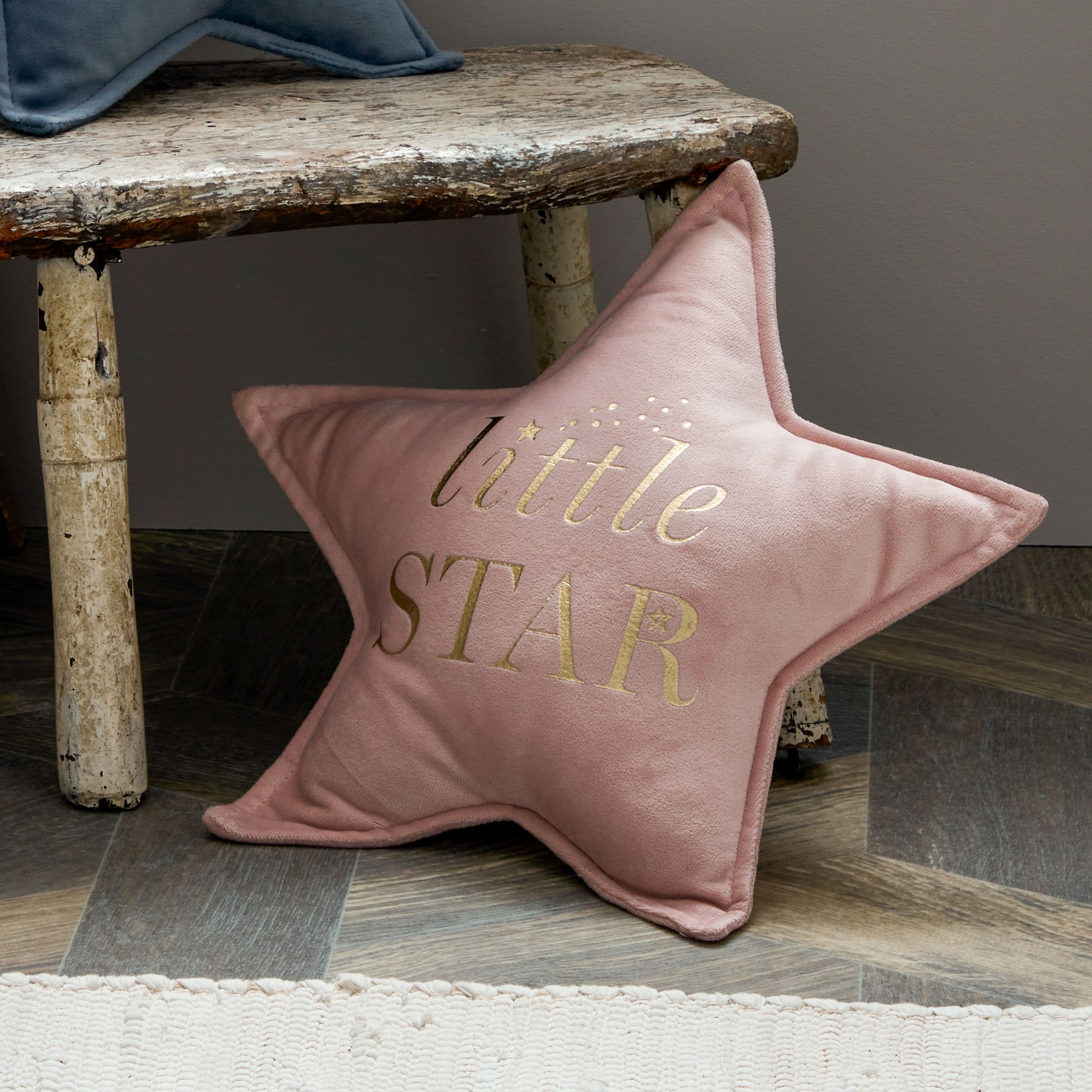 Little Star Velvet Cushion 25cm Blush