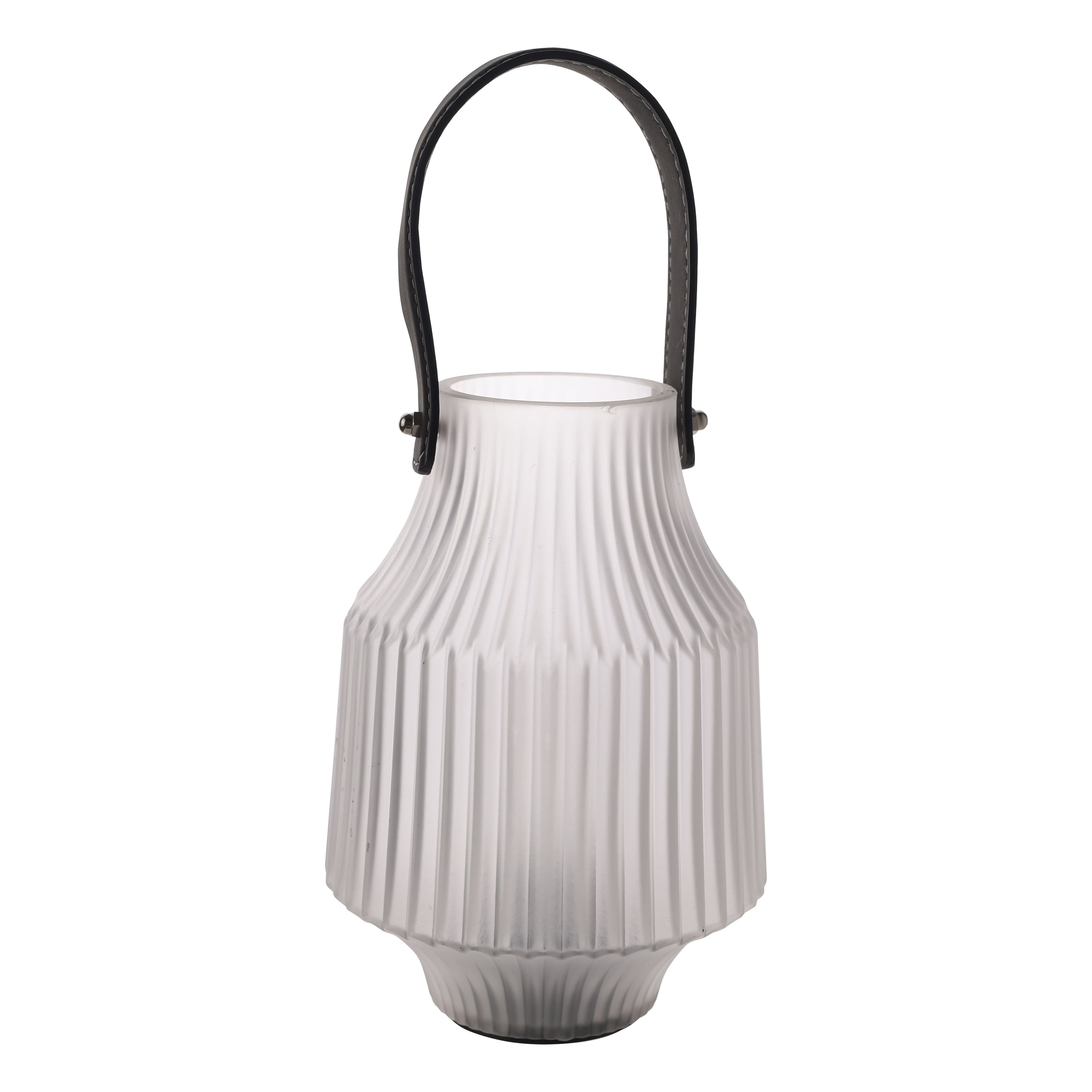 Battery Operated Portable Lantern Frosted White