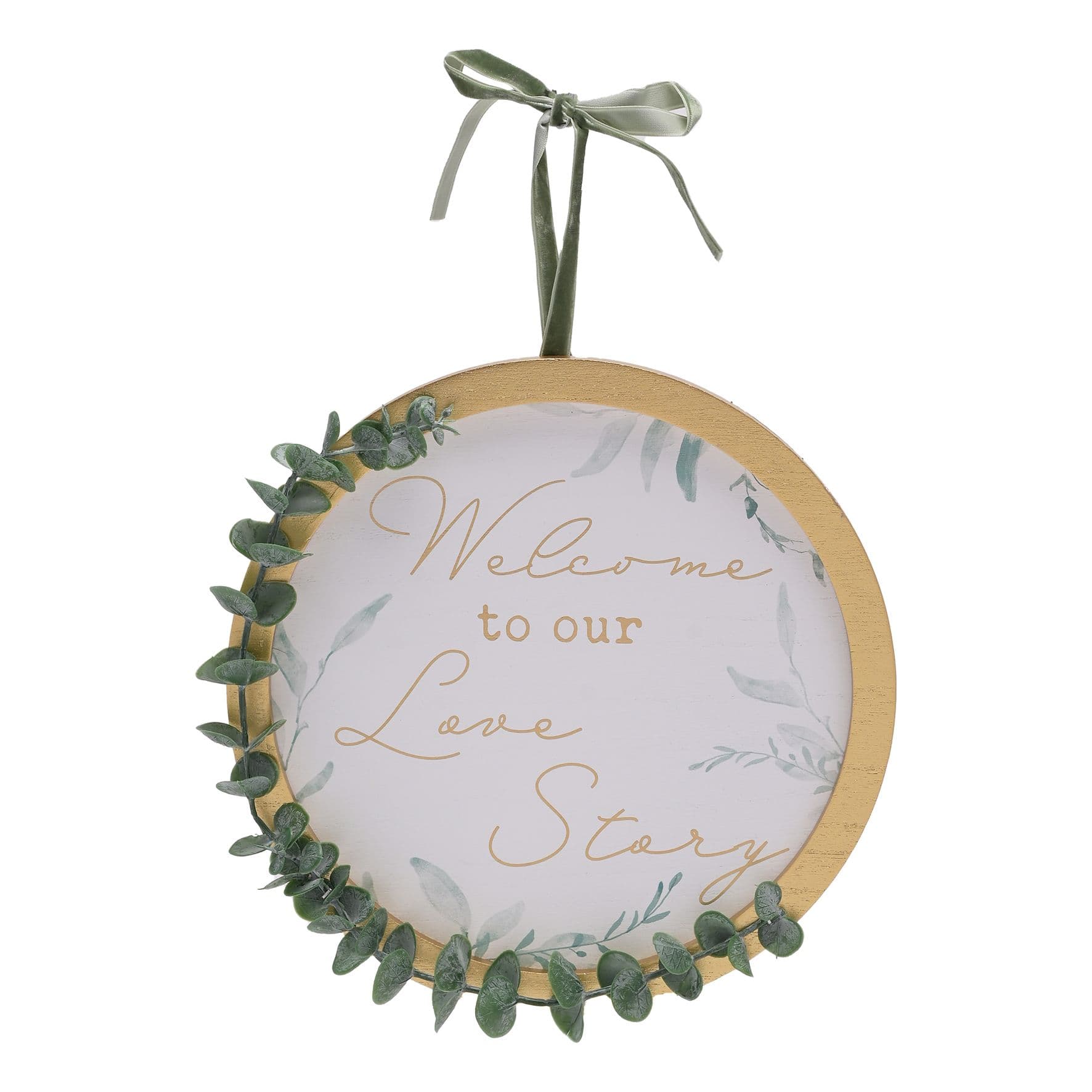 Round Wreath Plaque Eucalyptus 23cms