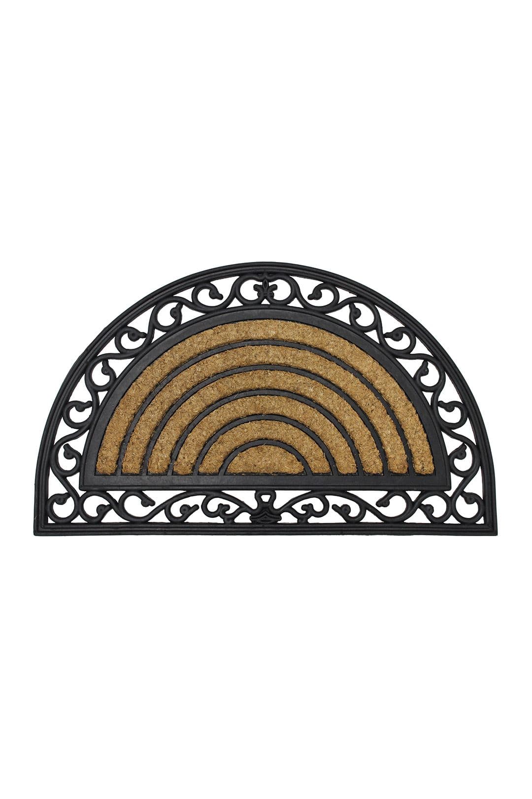 Karina Half Moon Rubber TuffScrape Coir Doormat 45x75cm