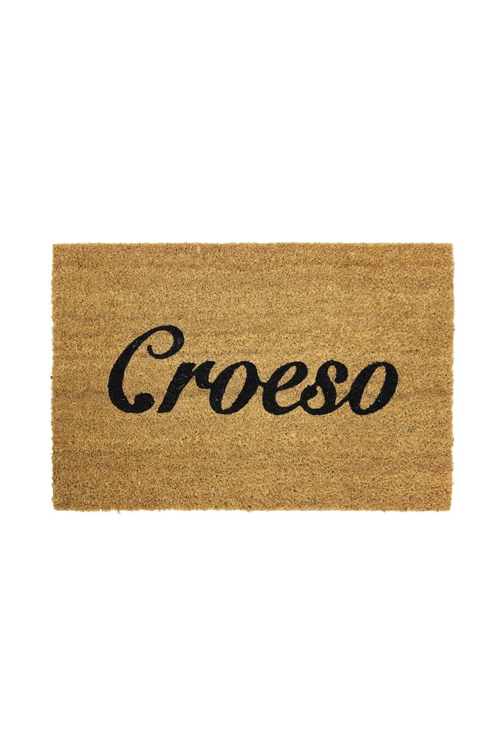Eco Friendly Typography Latex Backed Coir Entrance Door Mat 40 x 60 cm Croeso Design