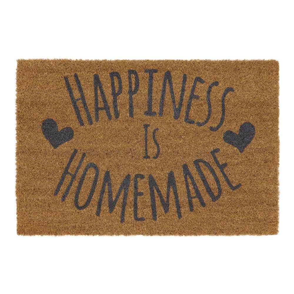 Eco Friendly Expression Latex Backed Coir Entrance Door Mat 40x60cm Happiness Design