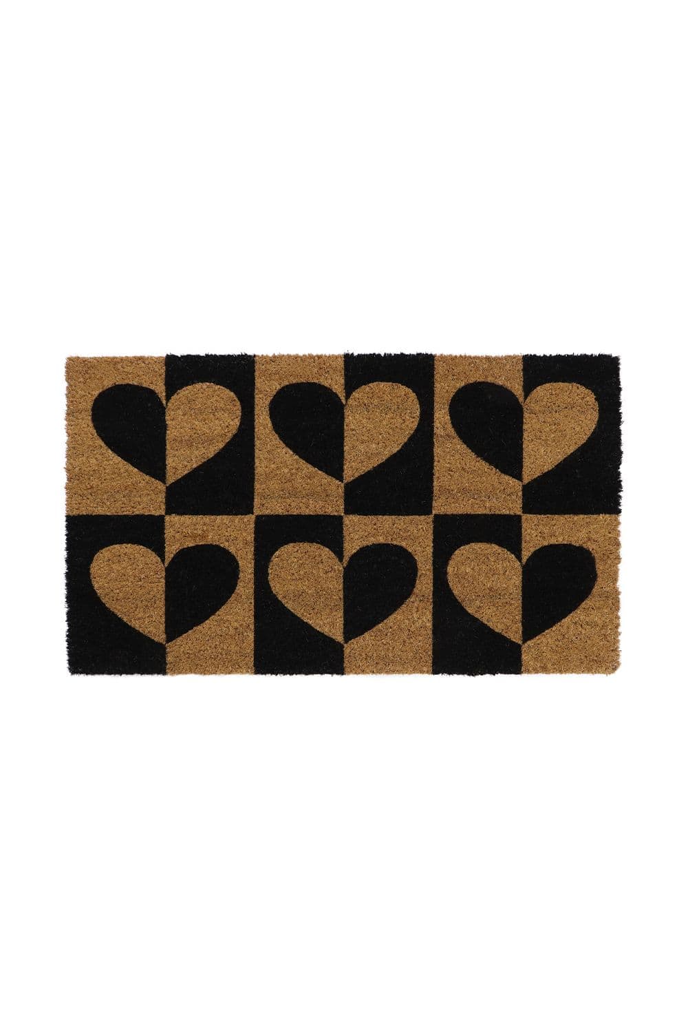 Eco Friendly Latex Backed Coir Door Mat Heart to Heart