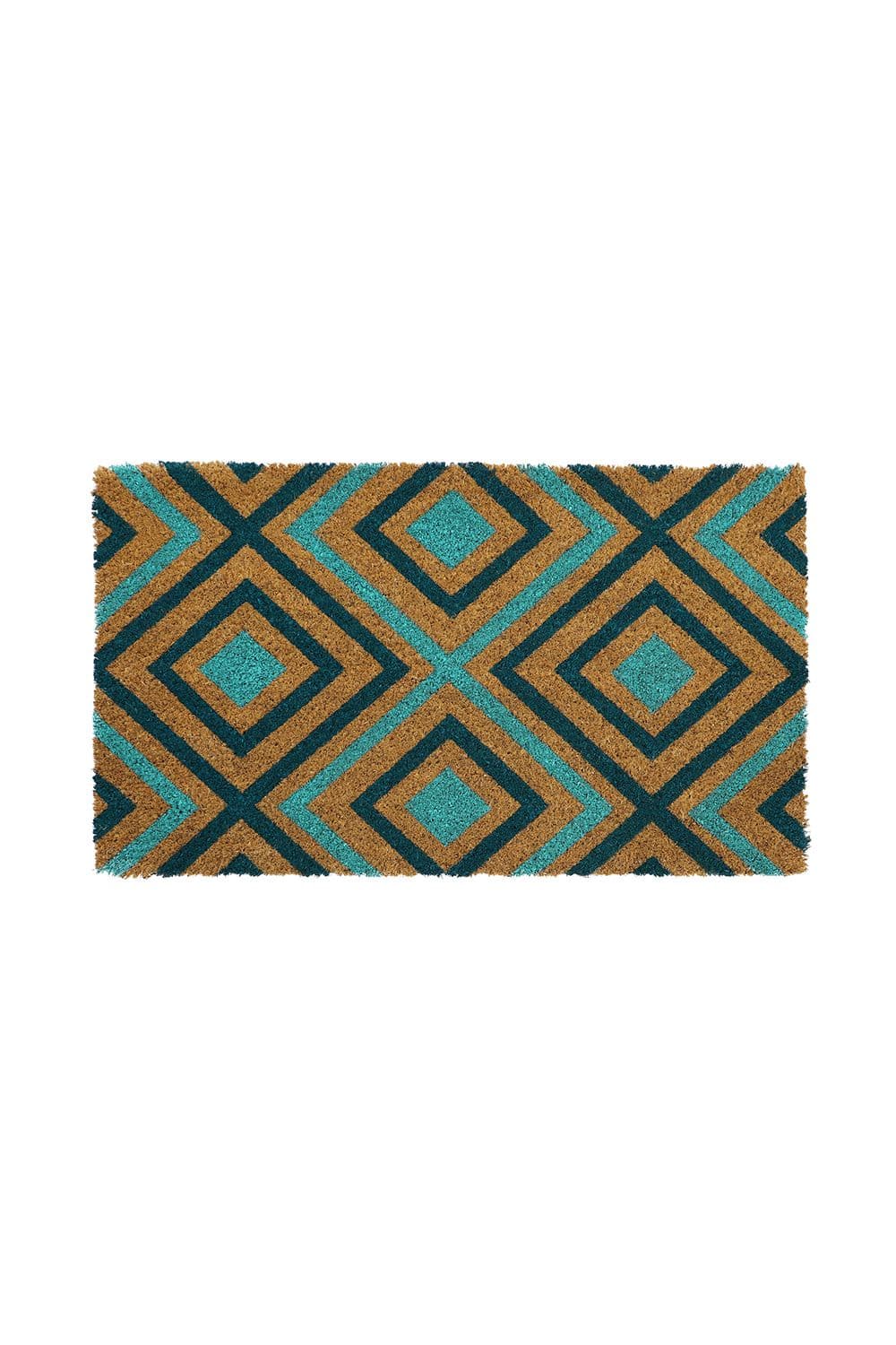 Eco Friendly Latex Backed Coir Door Mat Rhombus