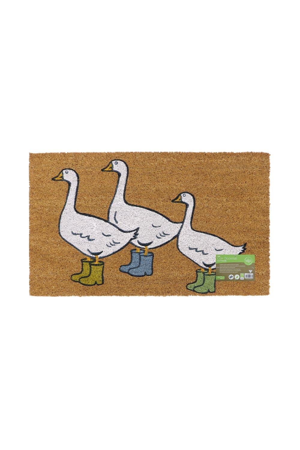 Eco Friendly Latex Backed Coir Door Mat Geese