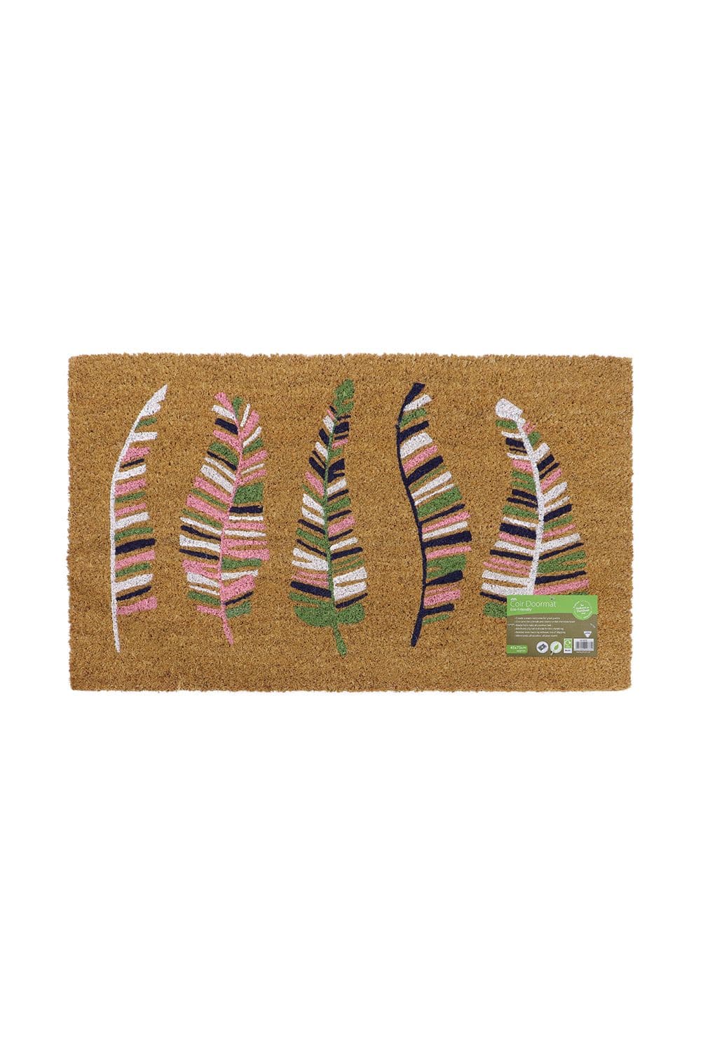 Eco Friendly Latex Backed Coir Door Mat Feathers