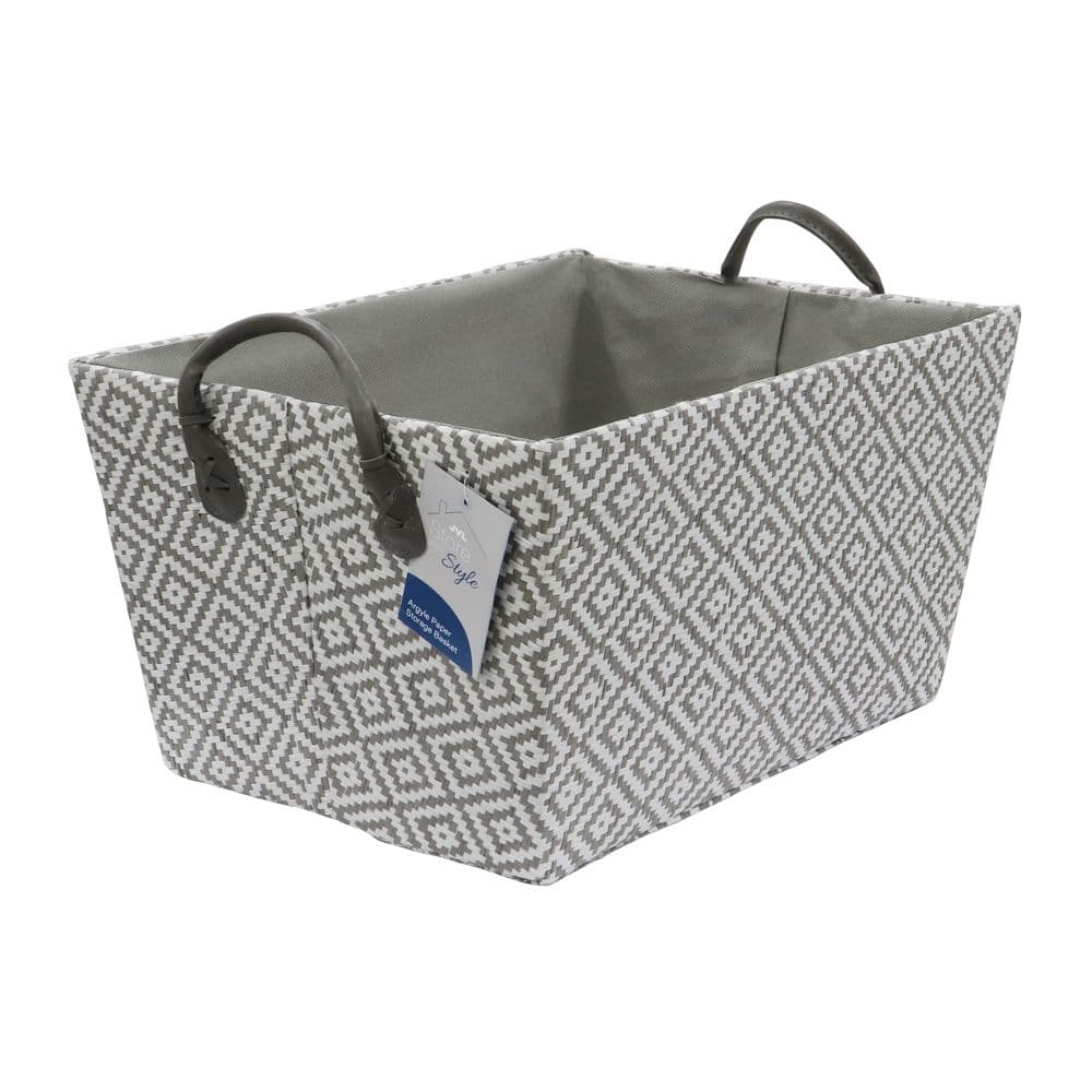 Argyle Rectangular Paper Storage Basket