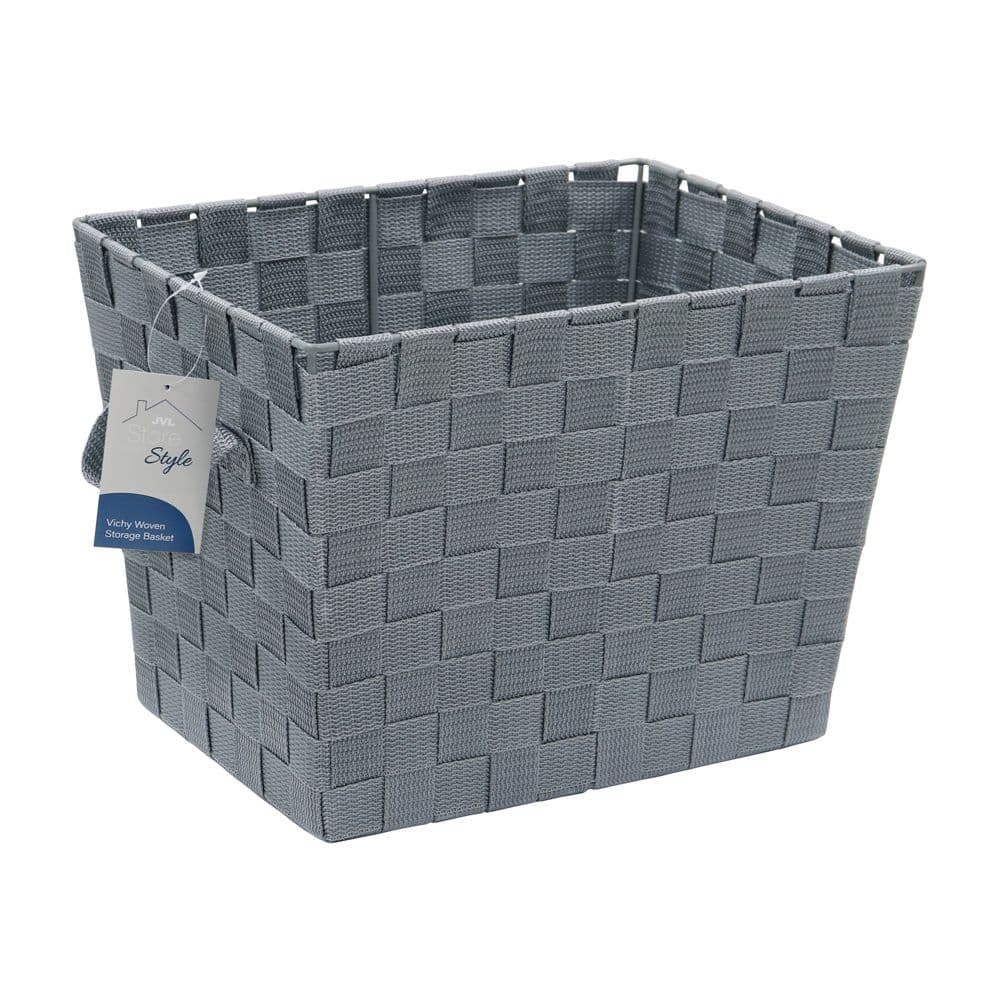 Vichy Rectangular Nylon Storage Basket Handles