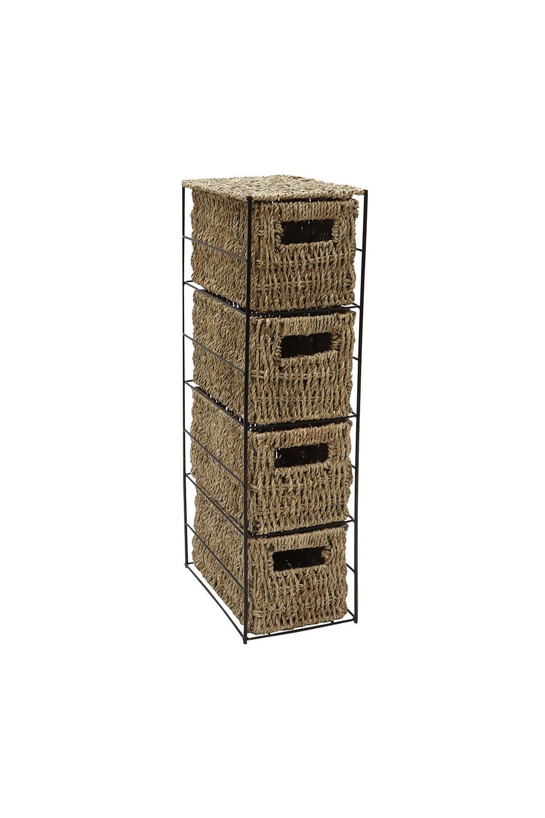 Seagrass 4 Drawer Storage Tower