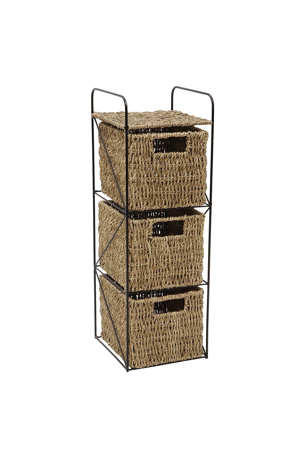 Seagrass 3 Drawer Storage Tower