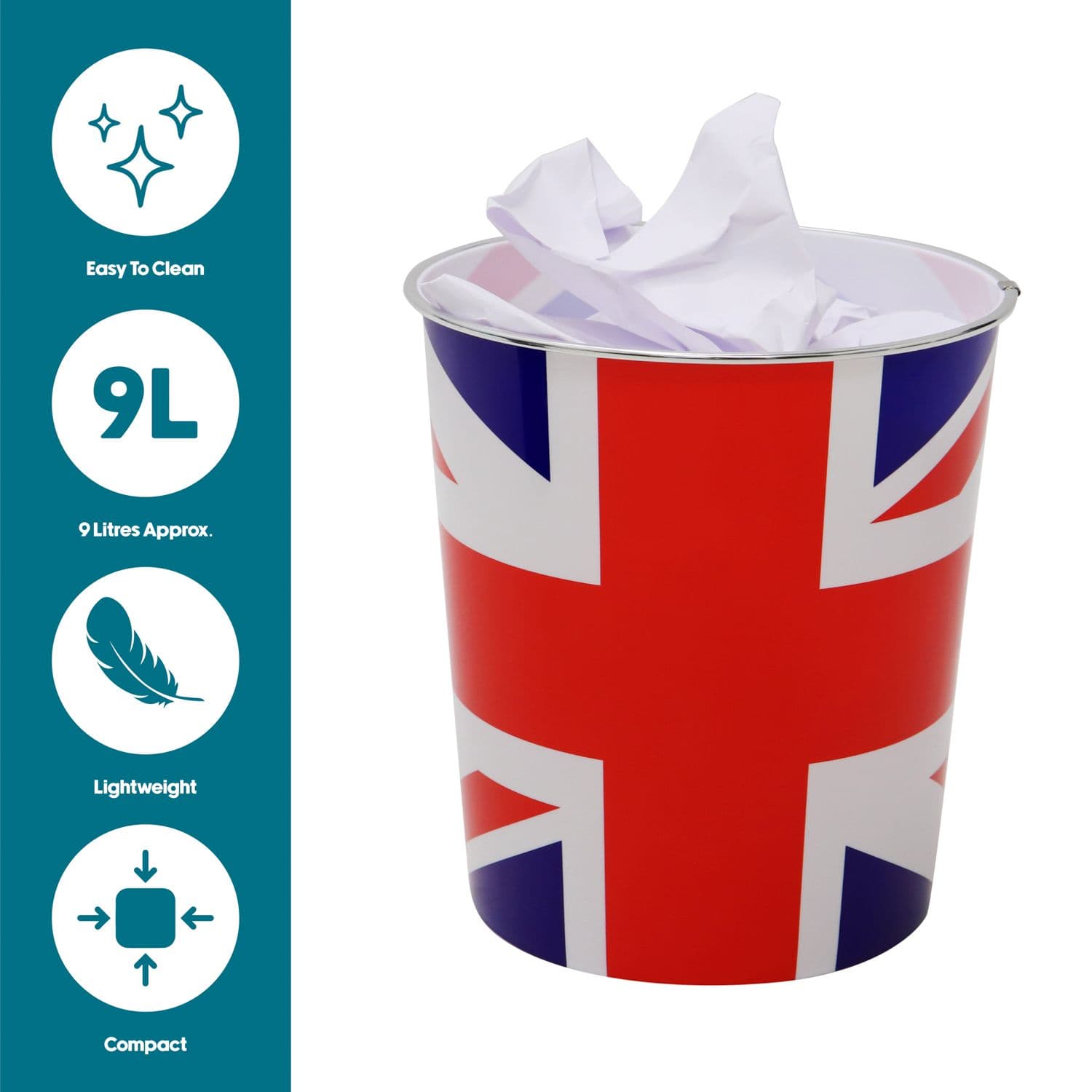 Union Jack Plastic Waste Paper Bin